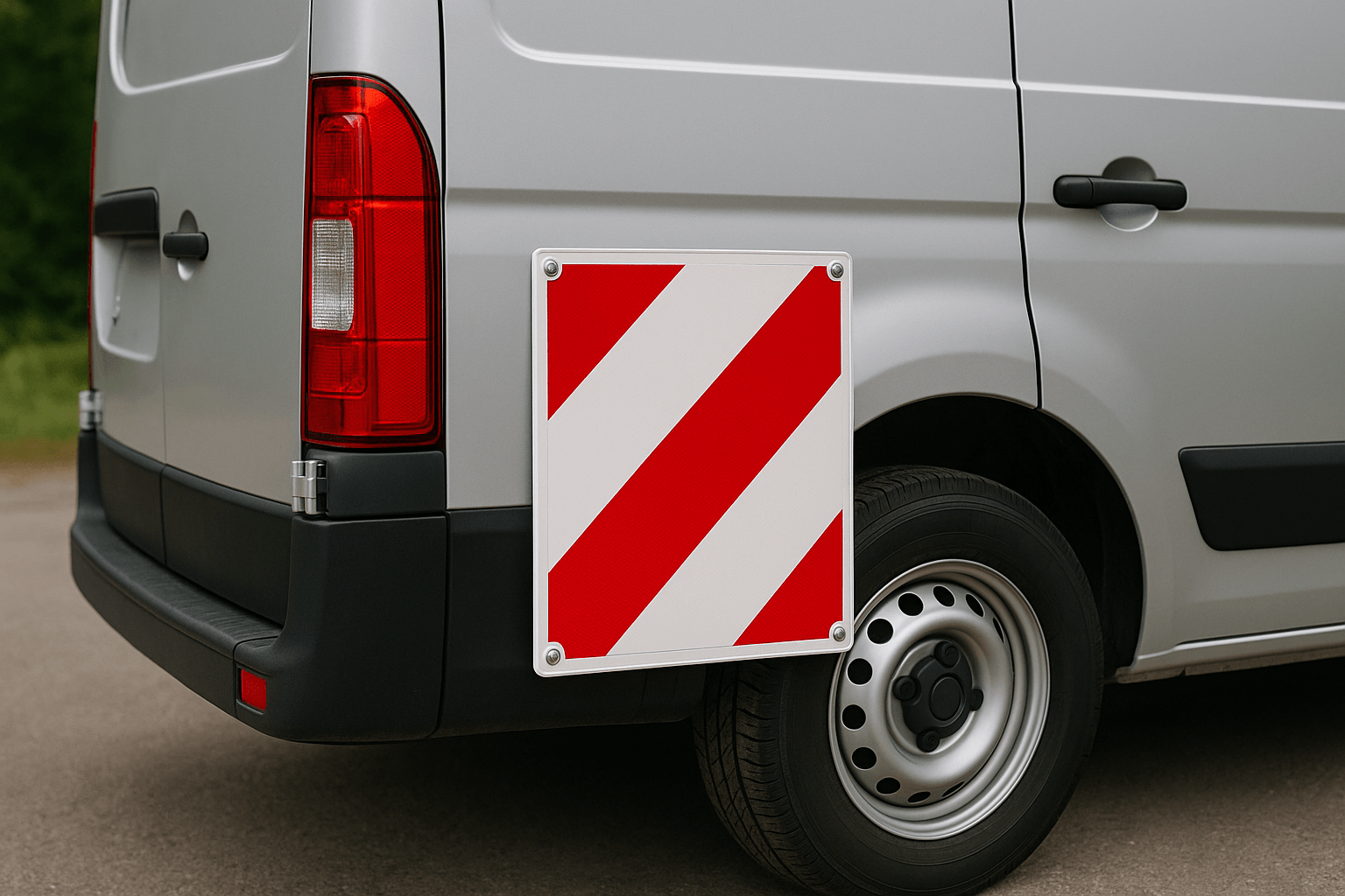 Worauf können rot weiße Warntafeln an Fahrzeugen hinweisen