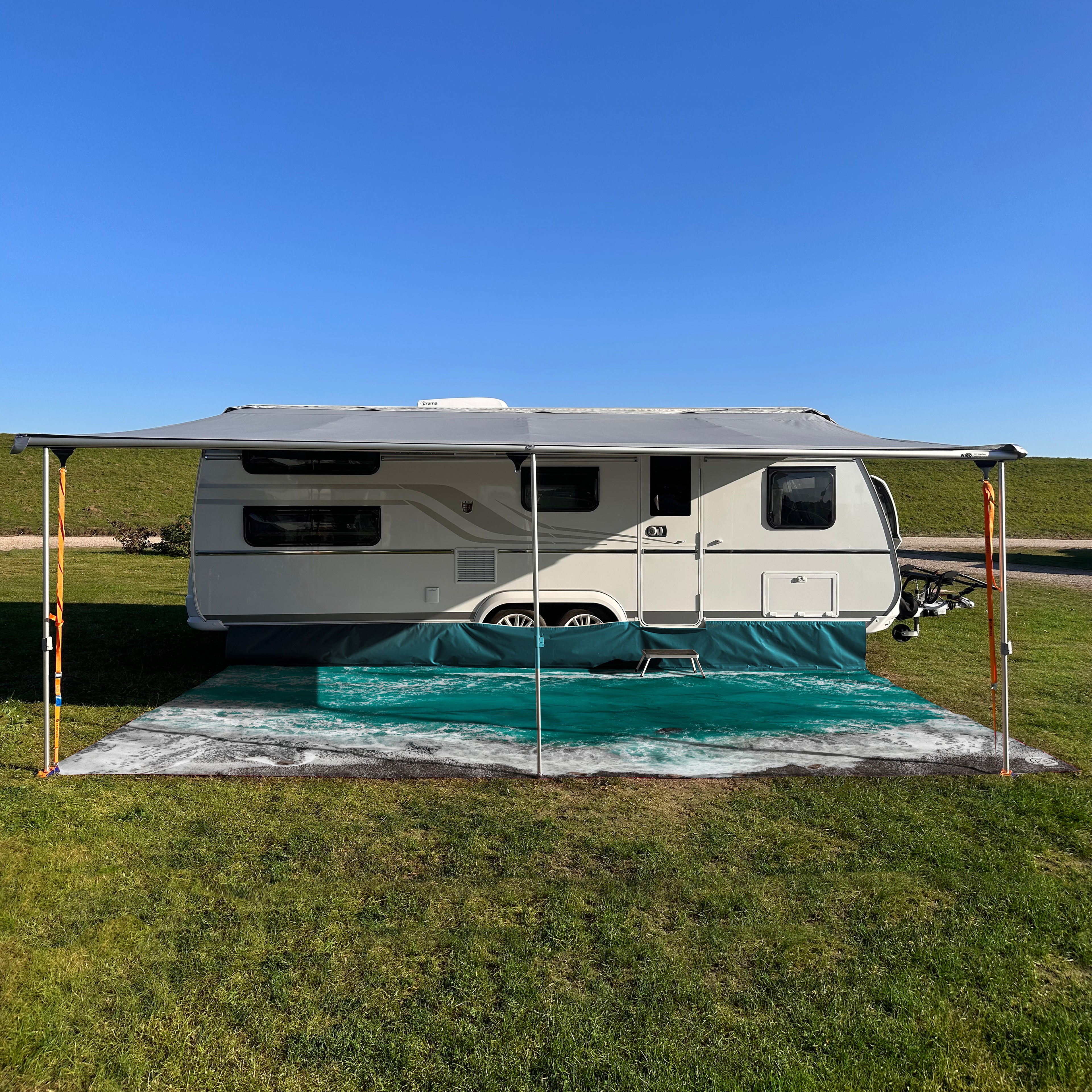 PREMIUM Vorzeltteppich mit abnehmbarer Windschürze - "Ocean"
