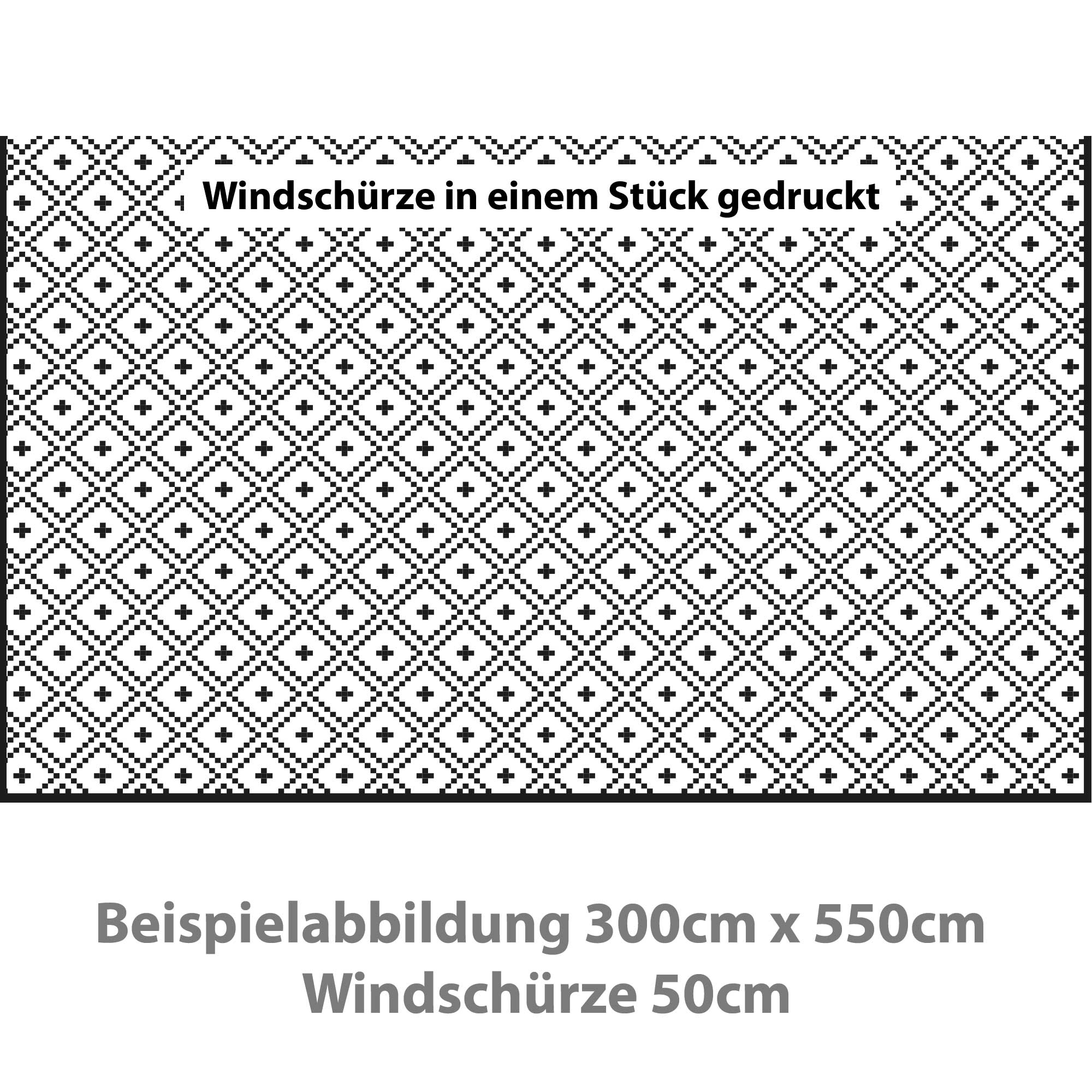One-piece PVC awning carpet - "Rhombus Black White"