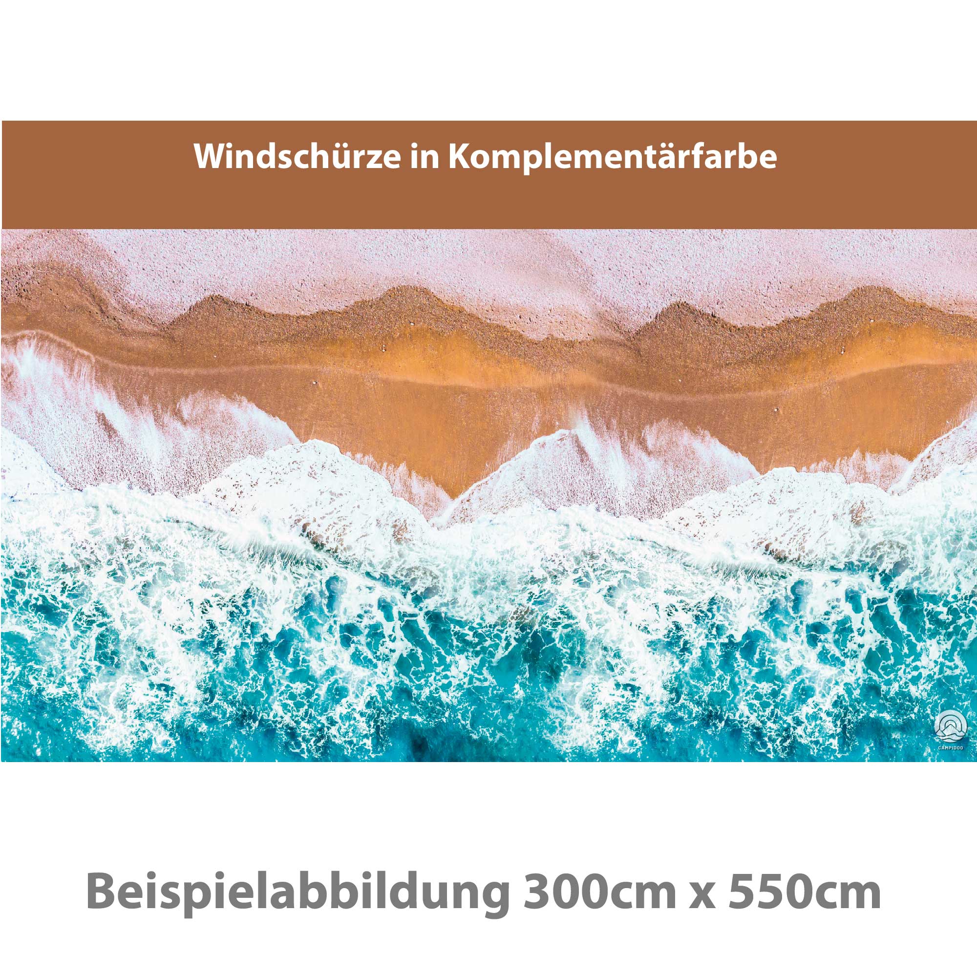 PREMIUM Vorzeltteppich mit abnehmbarer Windschürze - "Algarve"