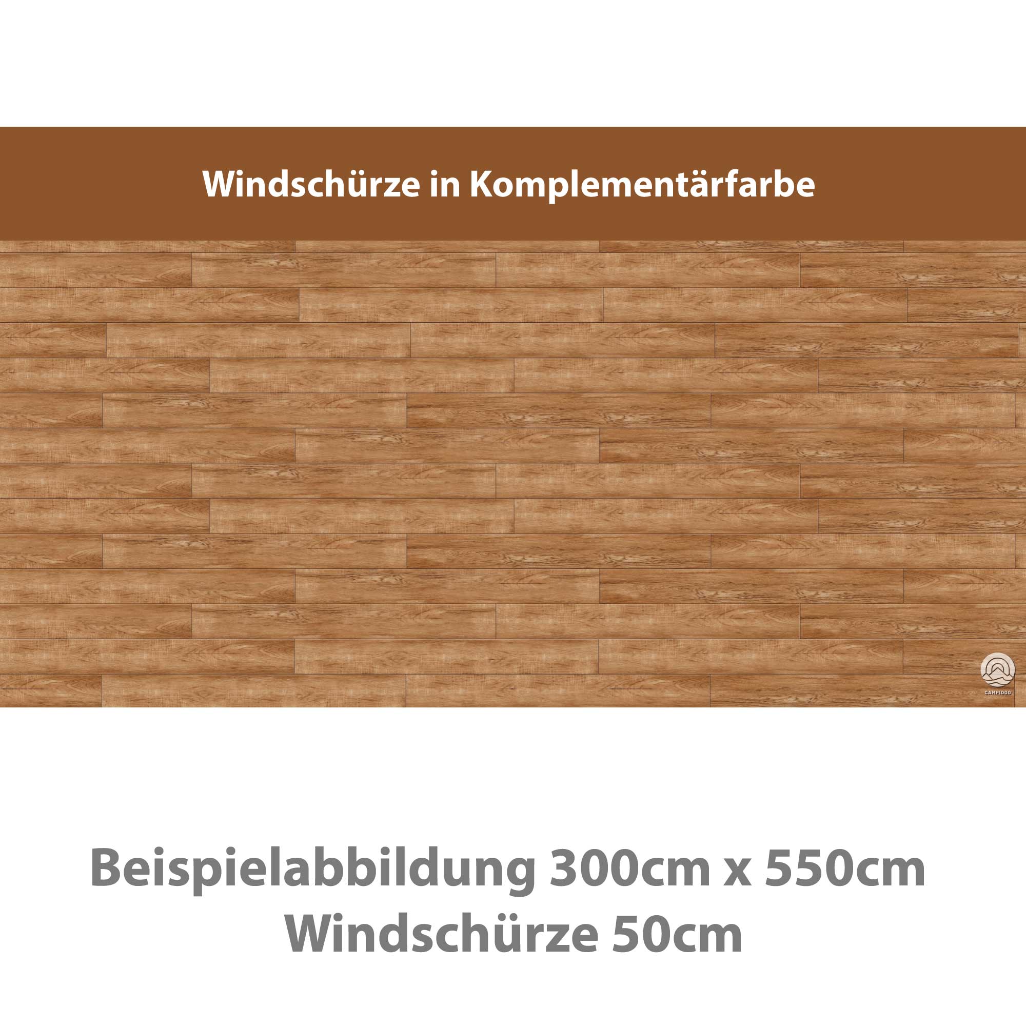 PREMIUM Vorzeltteppich mit abnehmbarer Windschürze - "Parkett"