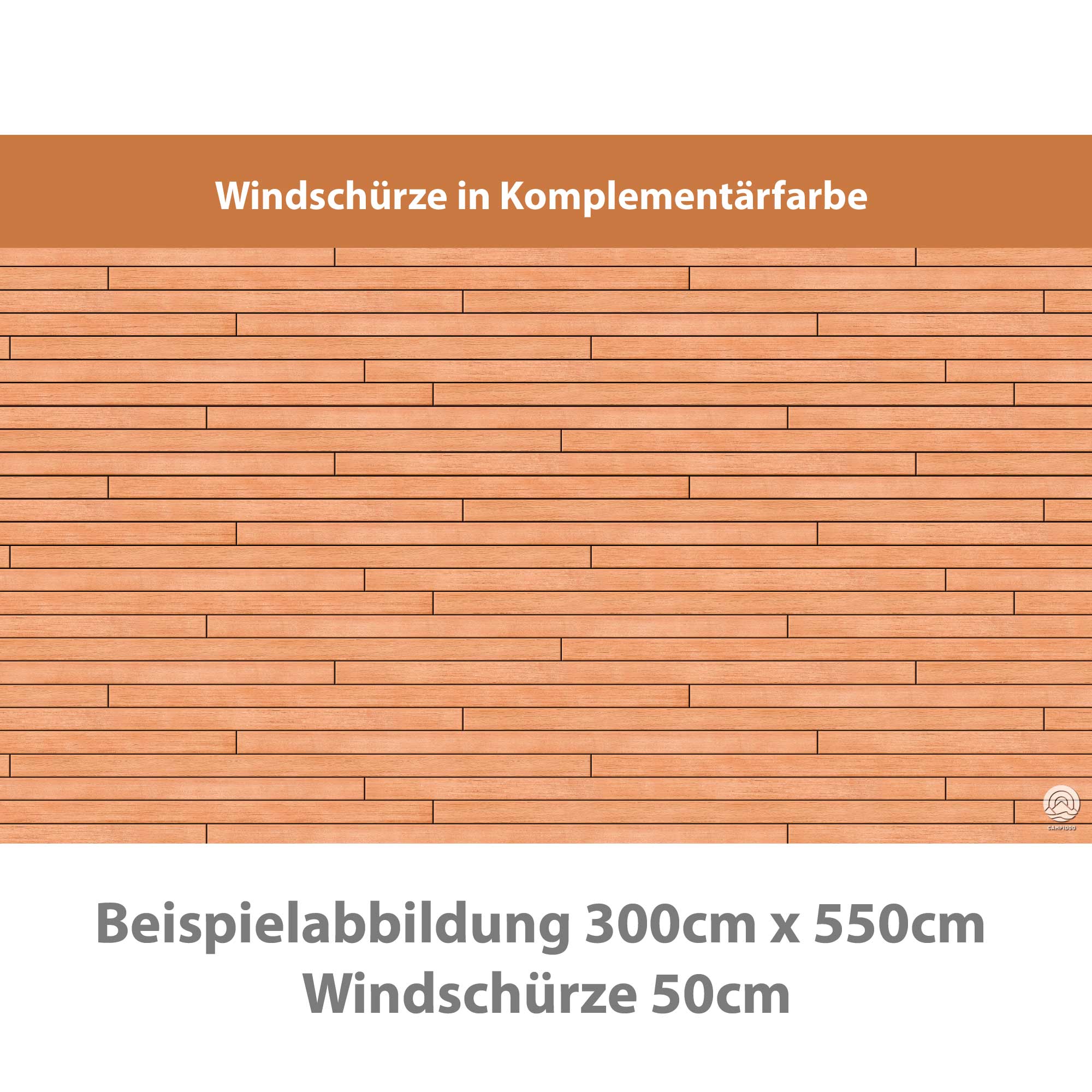 PREMIUM Vorzeltteppich mit abnehmbarer Windschürze - "TEAK"