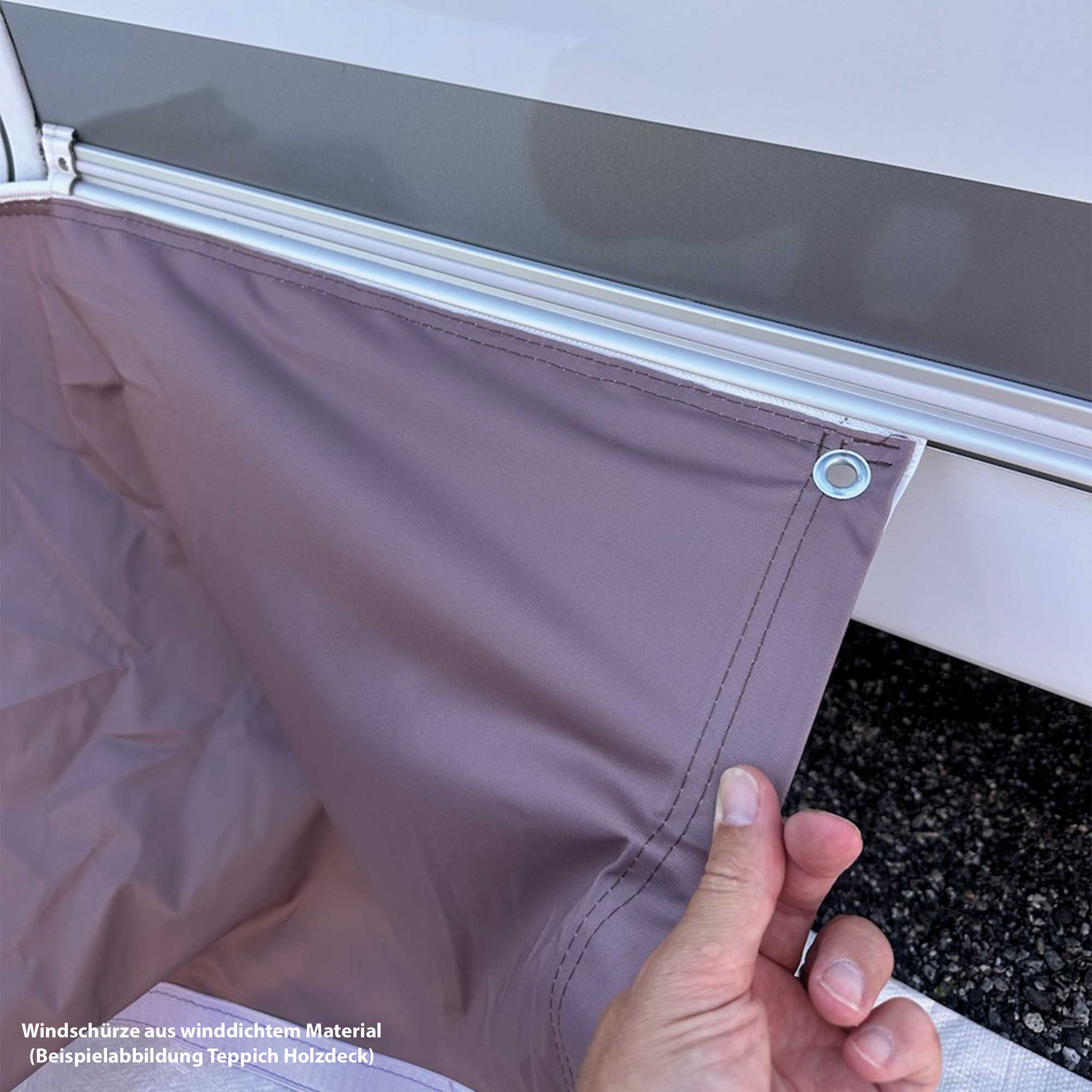 PREMIUM Vorzeltteppich mit abnehmbarer Windschürze - "Sechseck Beige"