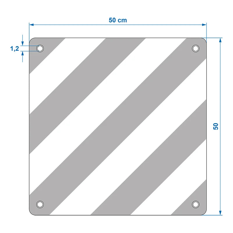Alu-Warntafel 50x50cm für Italien
