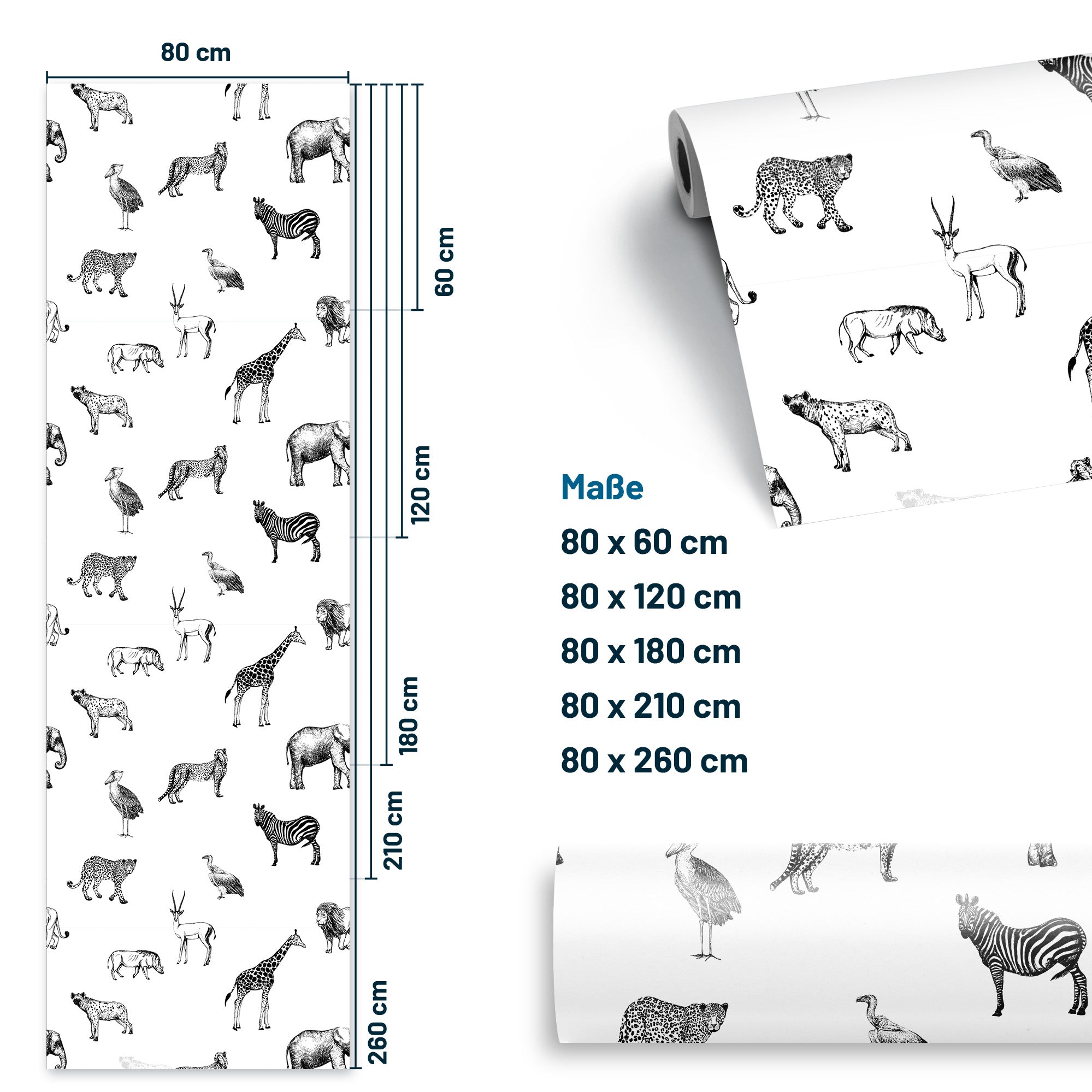 Möbelfolie Zootiere Illustration