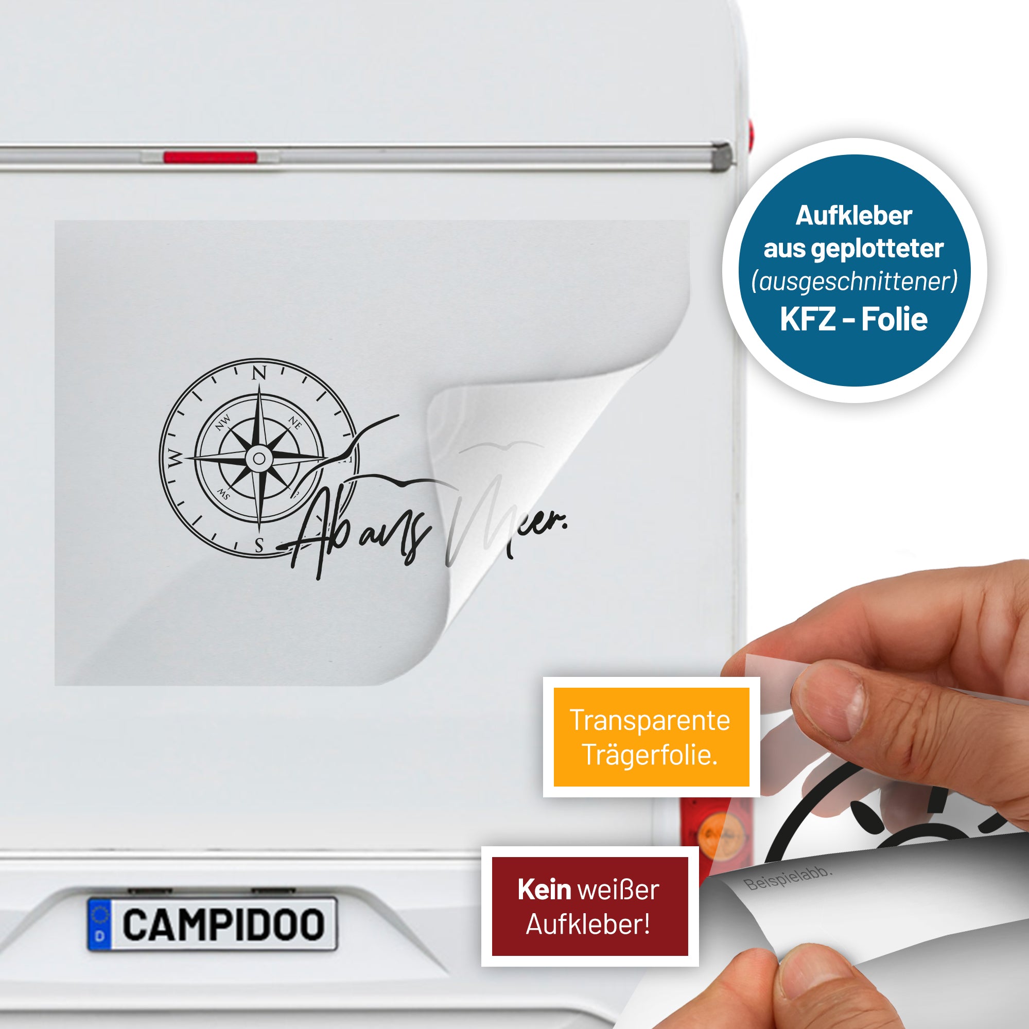 Adhesivo de camping "Hacia el mar"