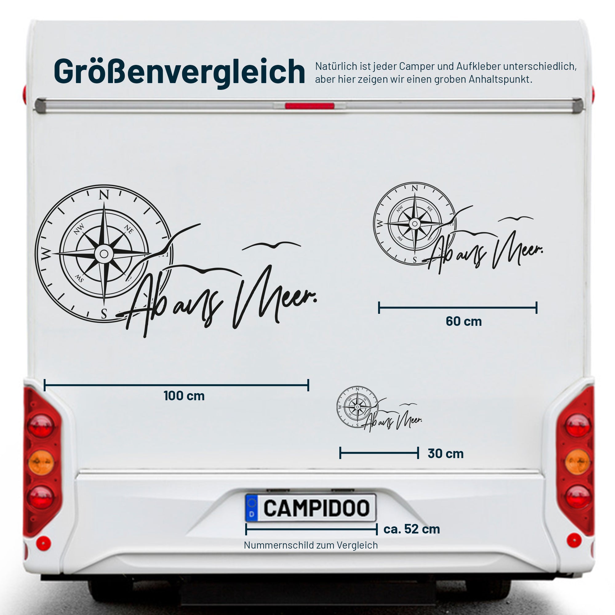 Adhesivo de camping "Hacia el mar"