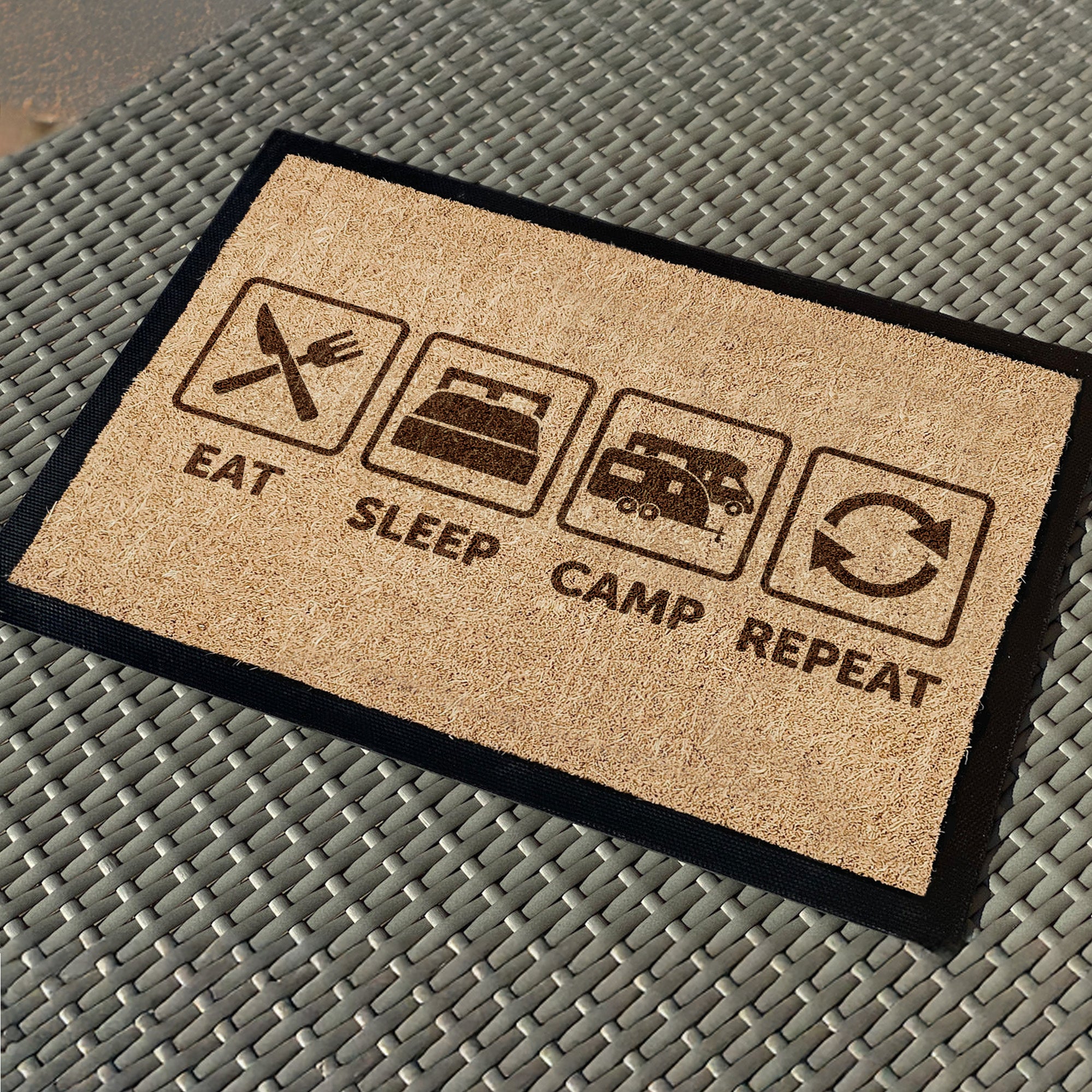Camping Fussmatte "Eat-Sleep-Camp"