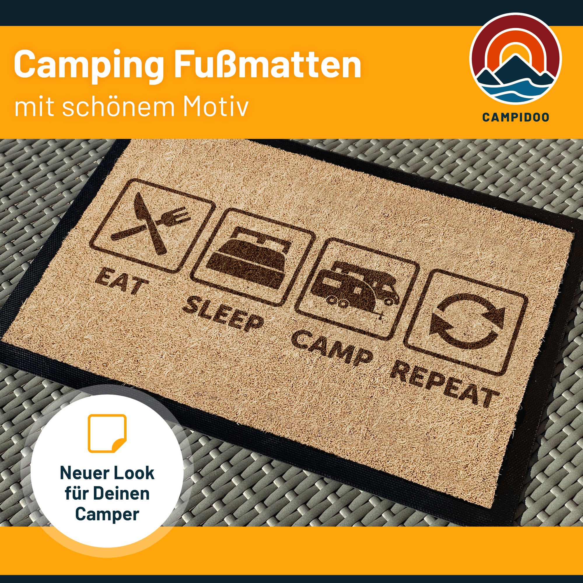 Camping Fussmatte "Eat-Sleep-Camp"