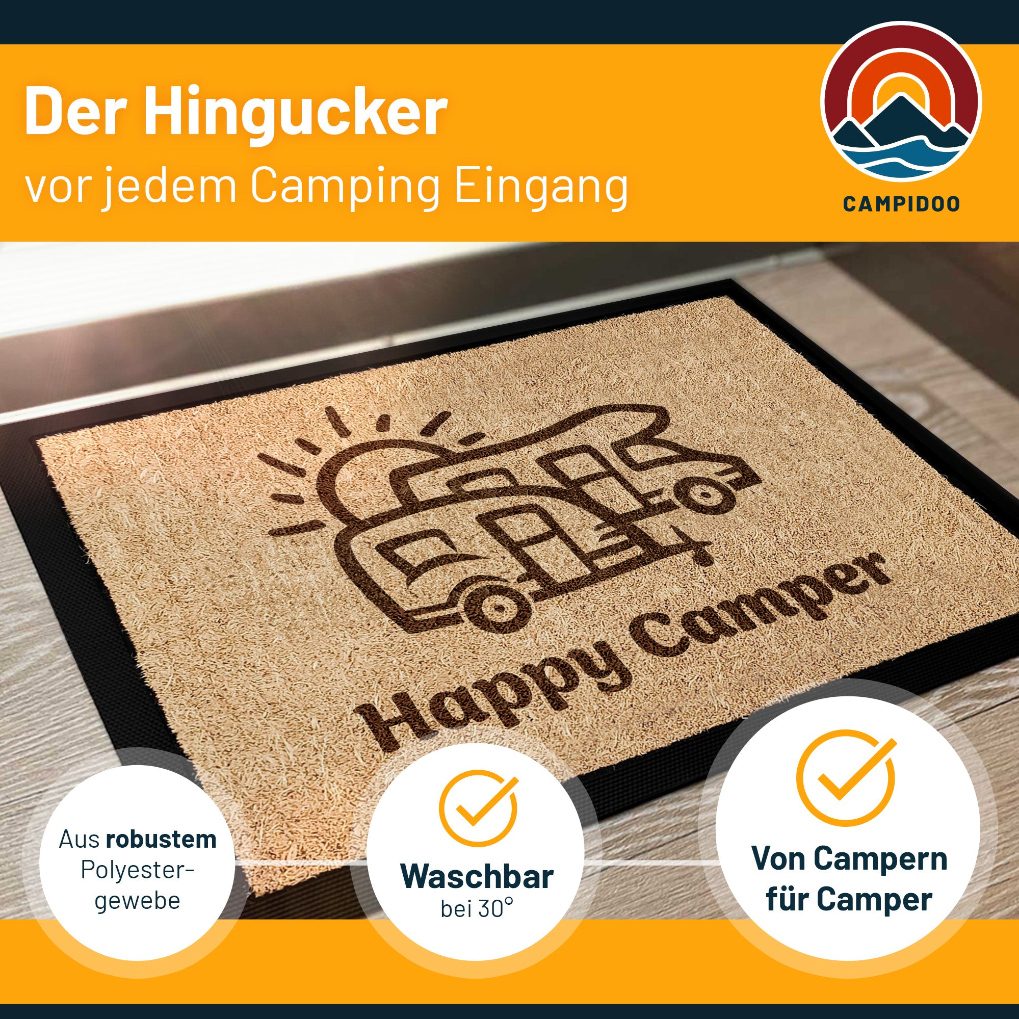 Camping Fussmatte "Happy Camper"