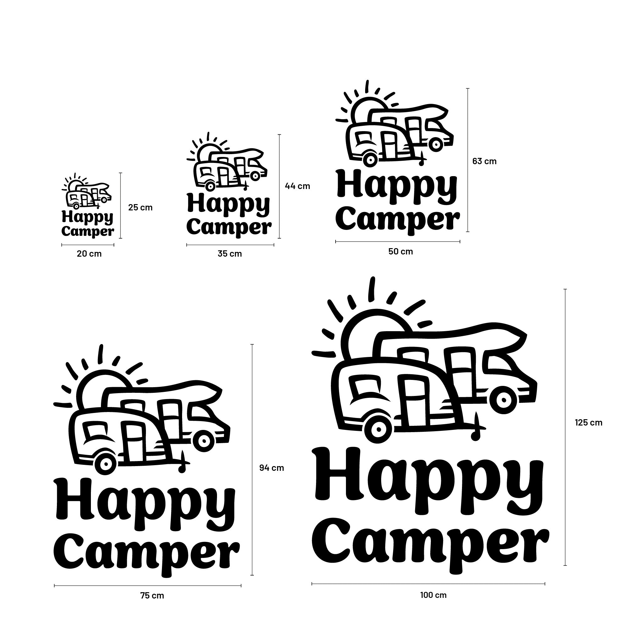 Aufkleber „Happy Camper“