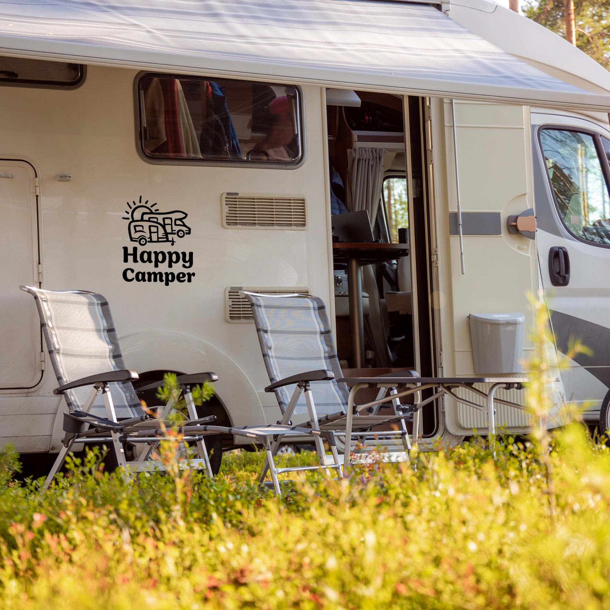 Aufkleber „Happy Camper“