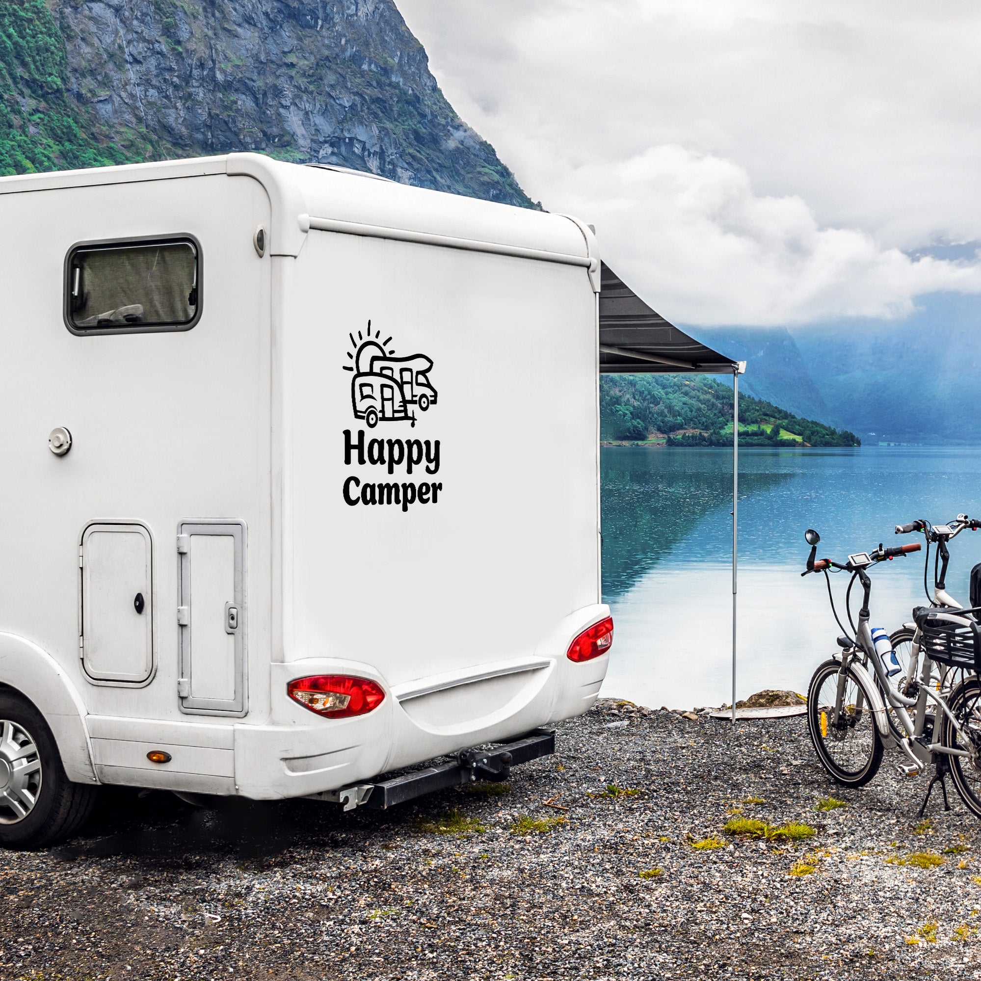 Aufkleber „Happy Camper“