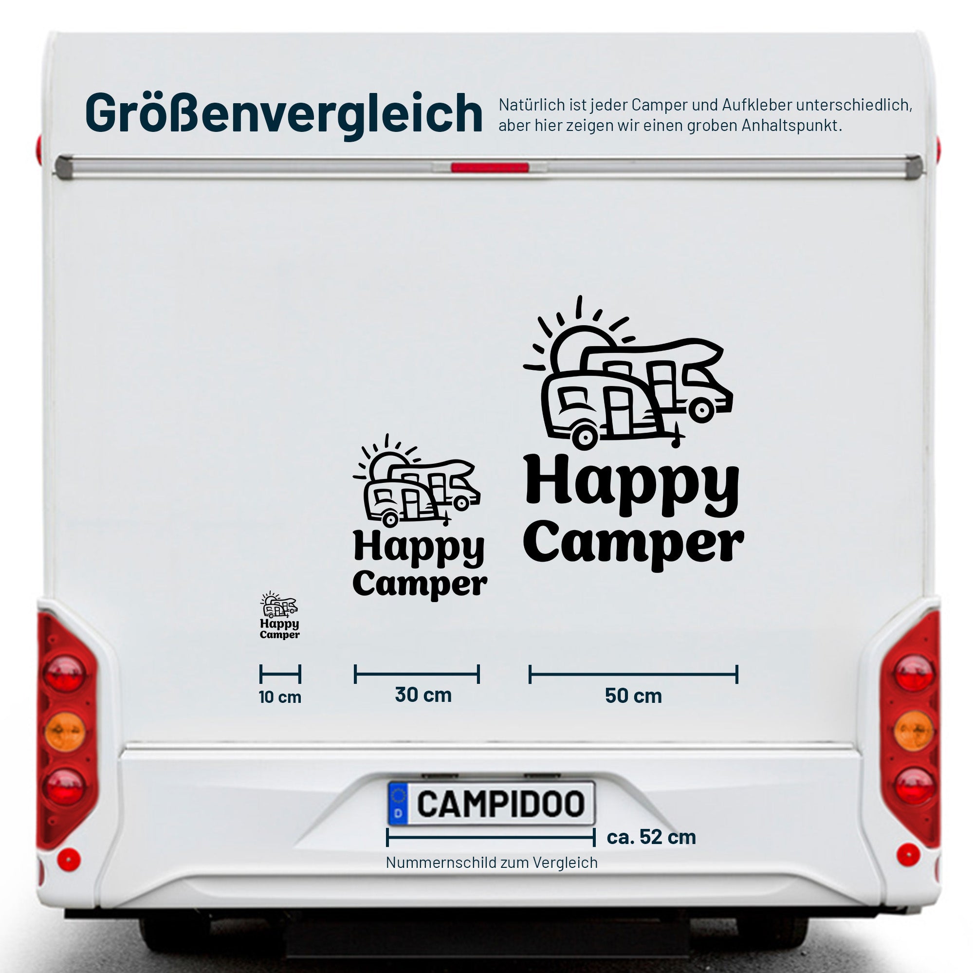 Aufkleber „Happy Camper“