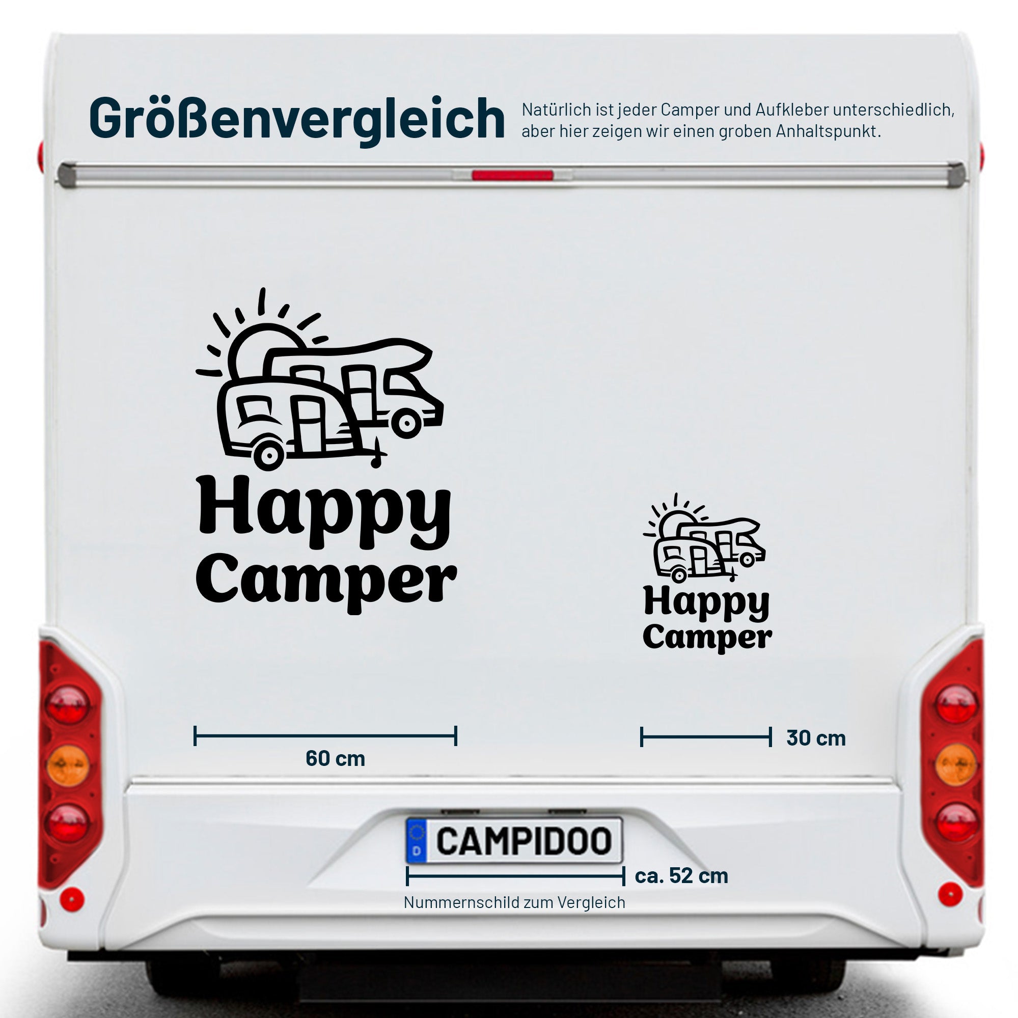 Aufkleber „Happy Camper“