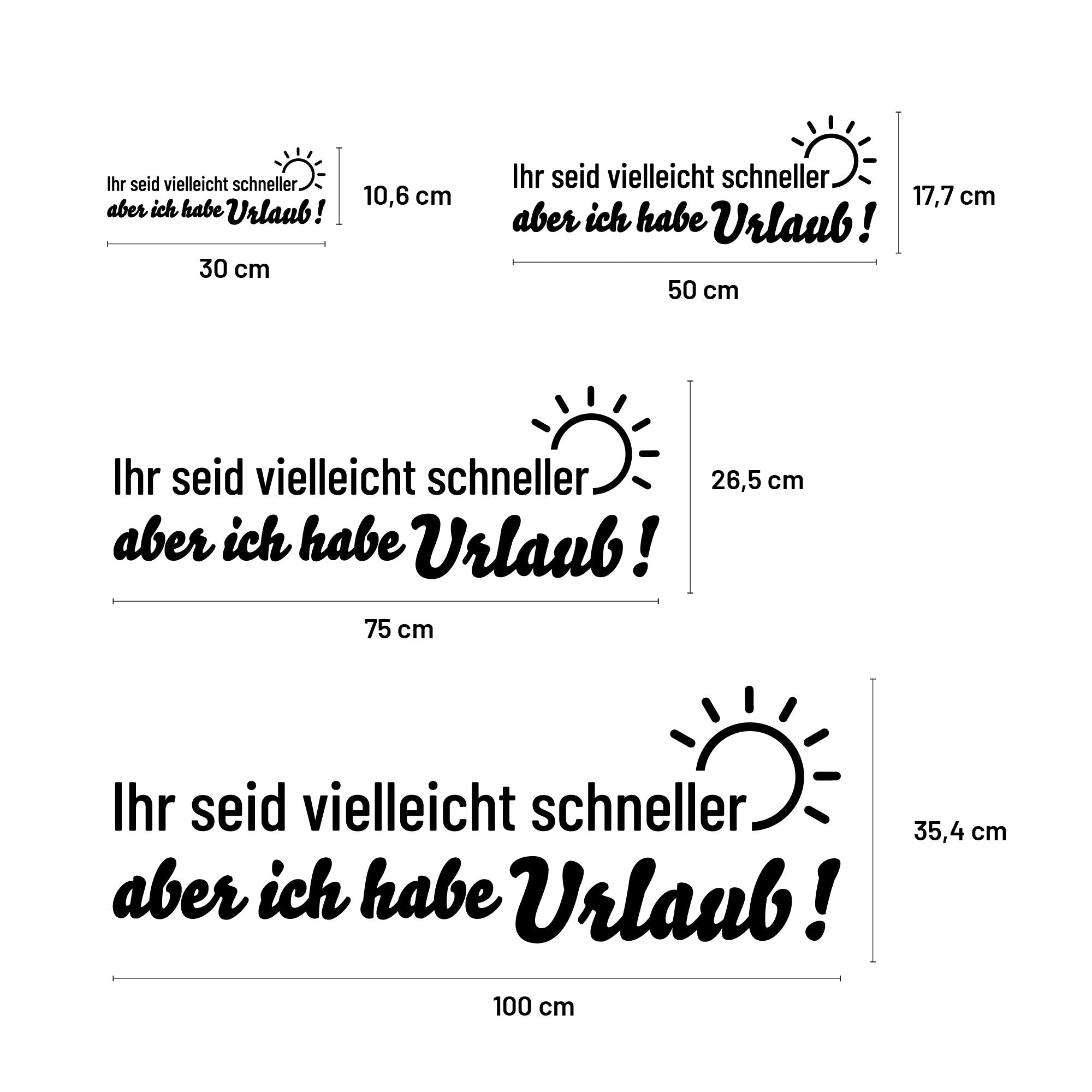 Aufkleber „ich habe Urlaub…“