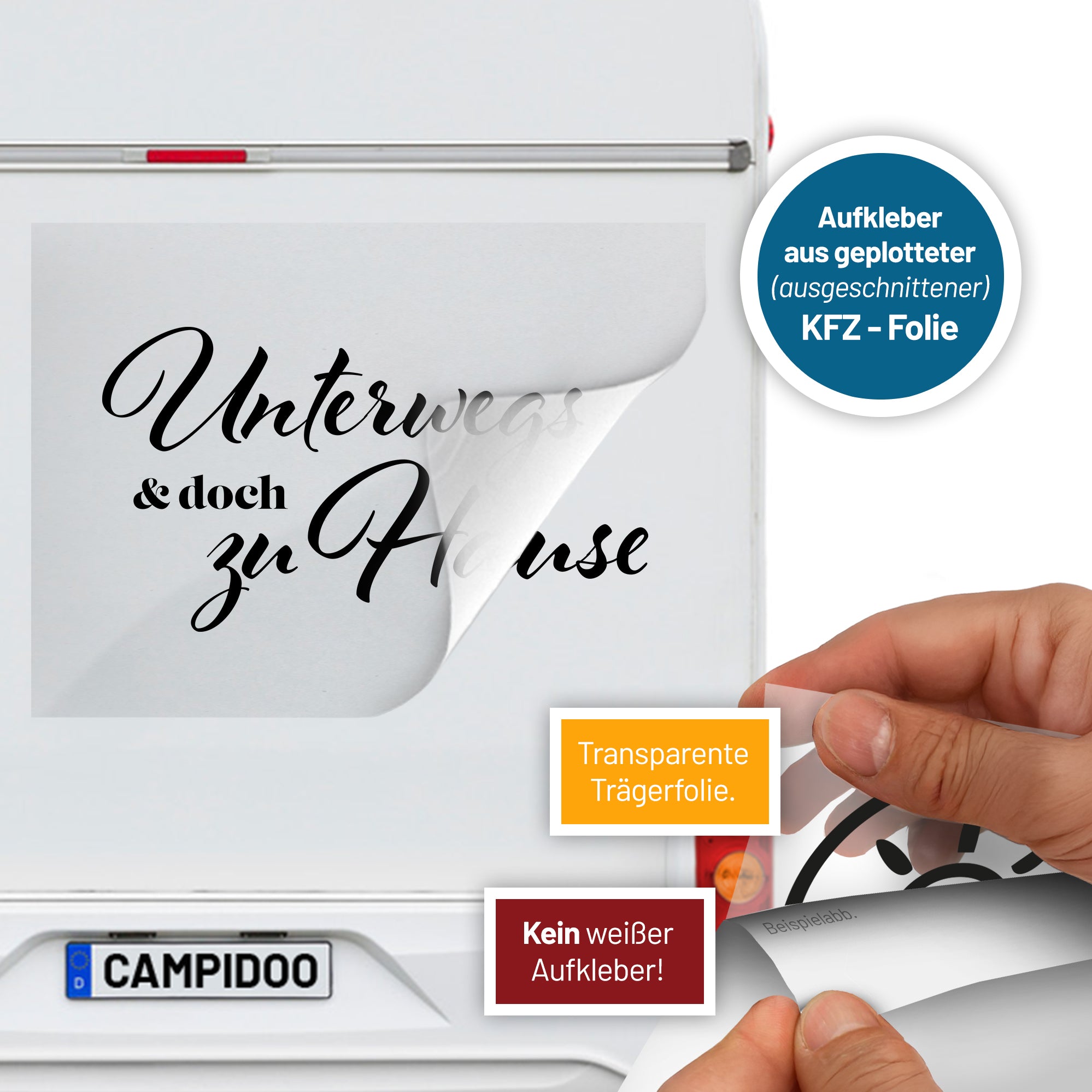 Aufkleber „Unterwegs und doch Zuhause“