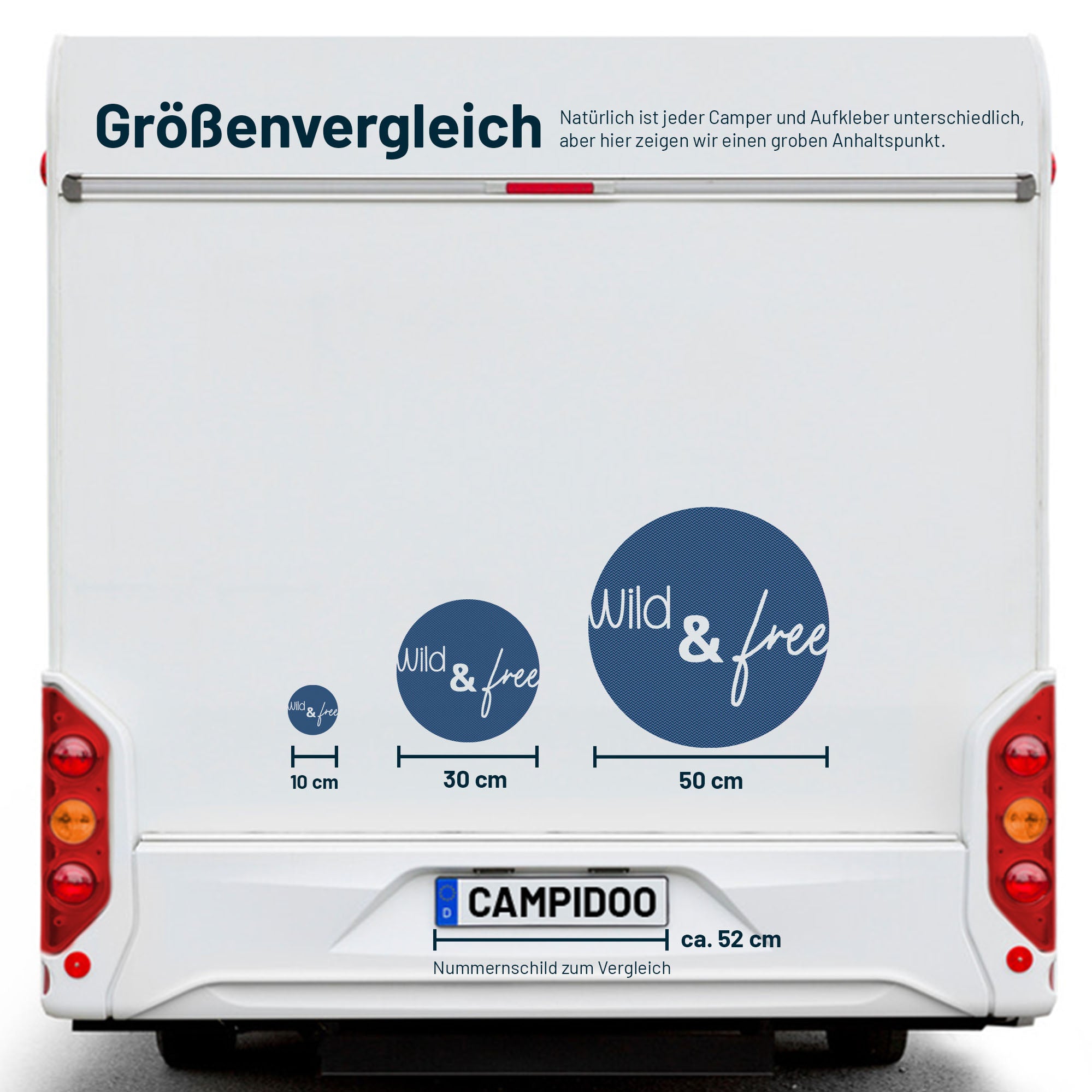 Camping Aufkleber "Wild & Free"