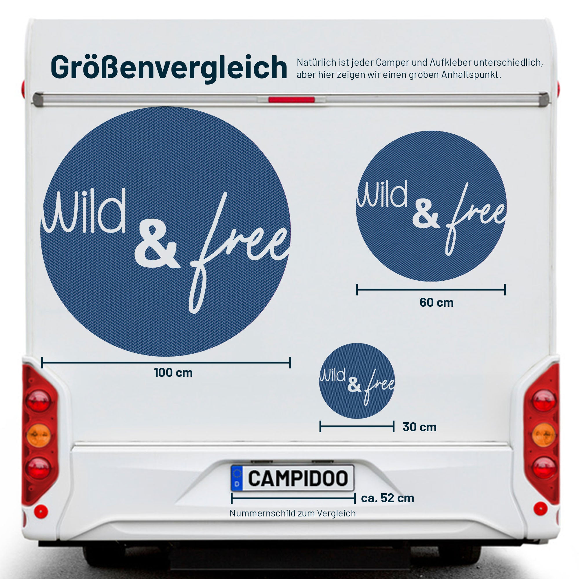 Camping Aufkleber "Wild & Free"