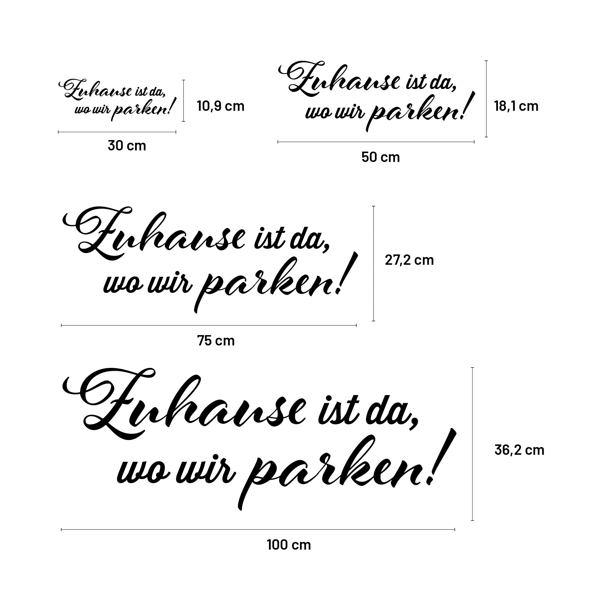 Aufkleber „Zuhause ist da, wo wir parken!“