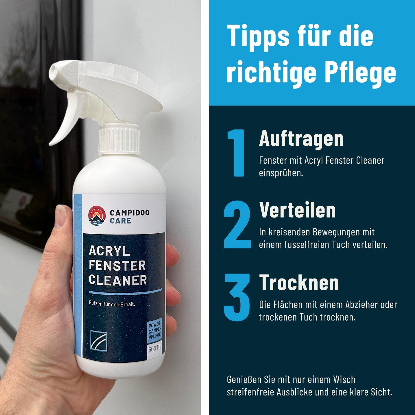 SPAR-SET: 3-teiliges Klare Sicht – Acryl & Fenster-Reiniger-Set (500ml Flaschen)