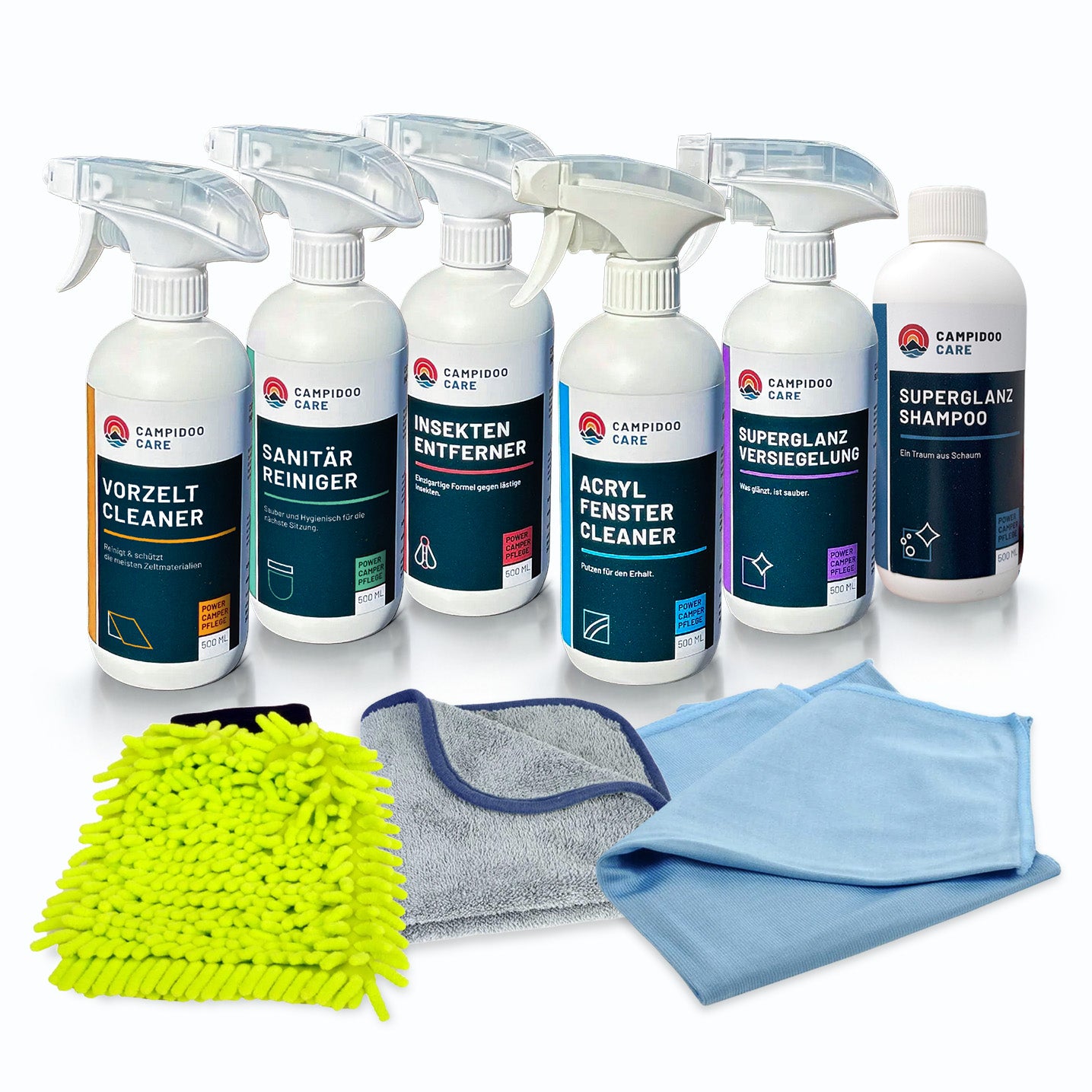 SPAR-SET: 9-teiliges Premium-Pflegeset für Camper (500ml Flaschen)