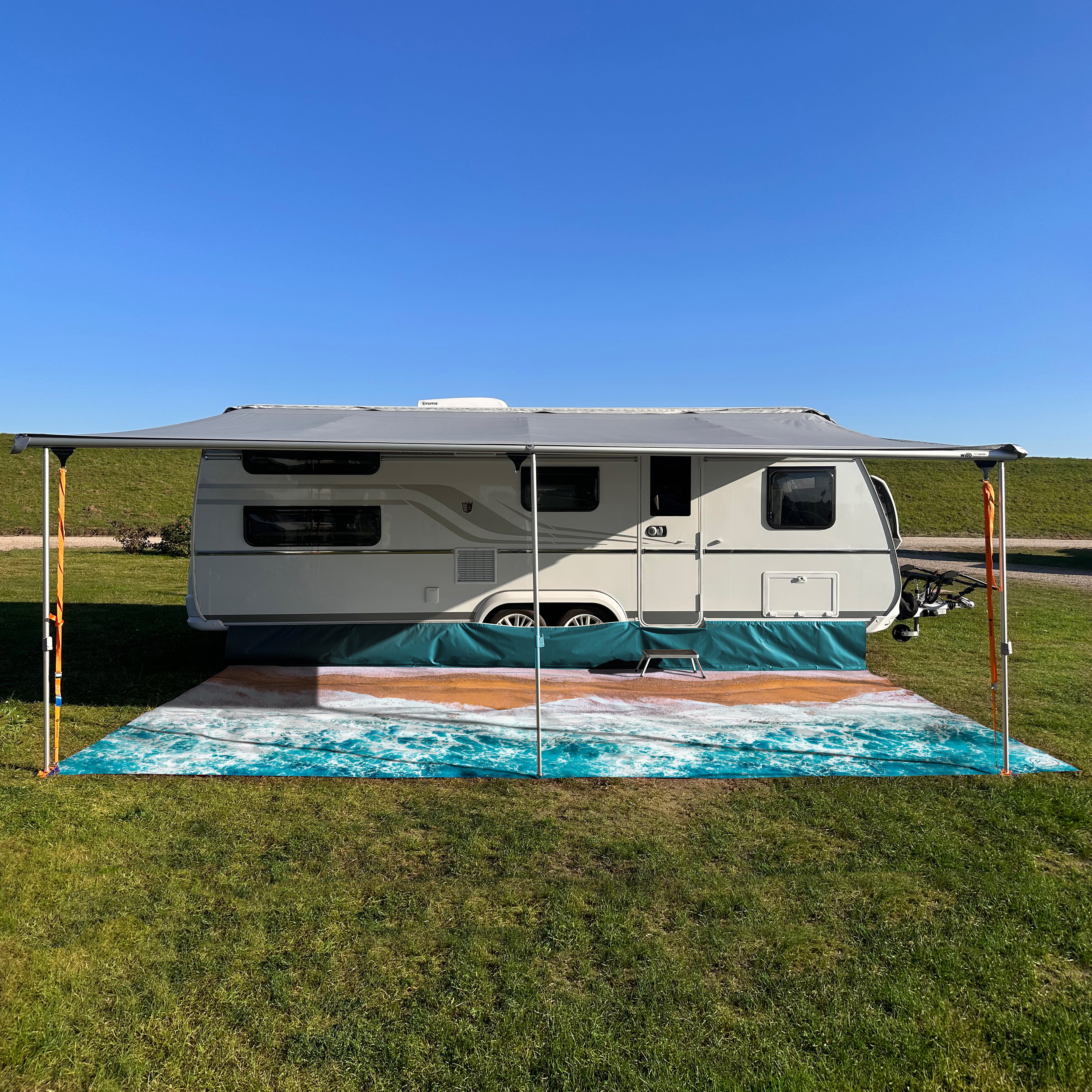 PREMIUM Vorzeltteppich mit abnehmbarer Windschürze - "Algarve"