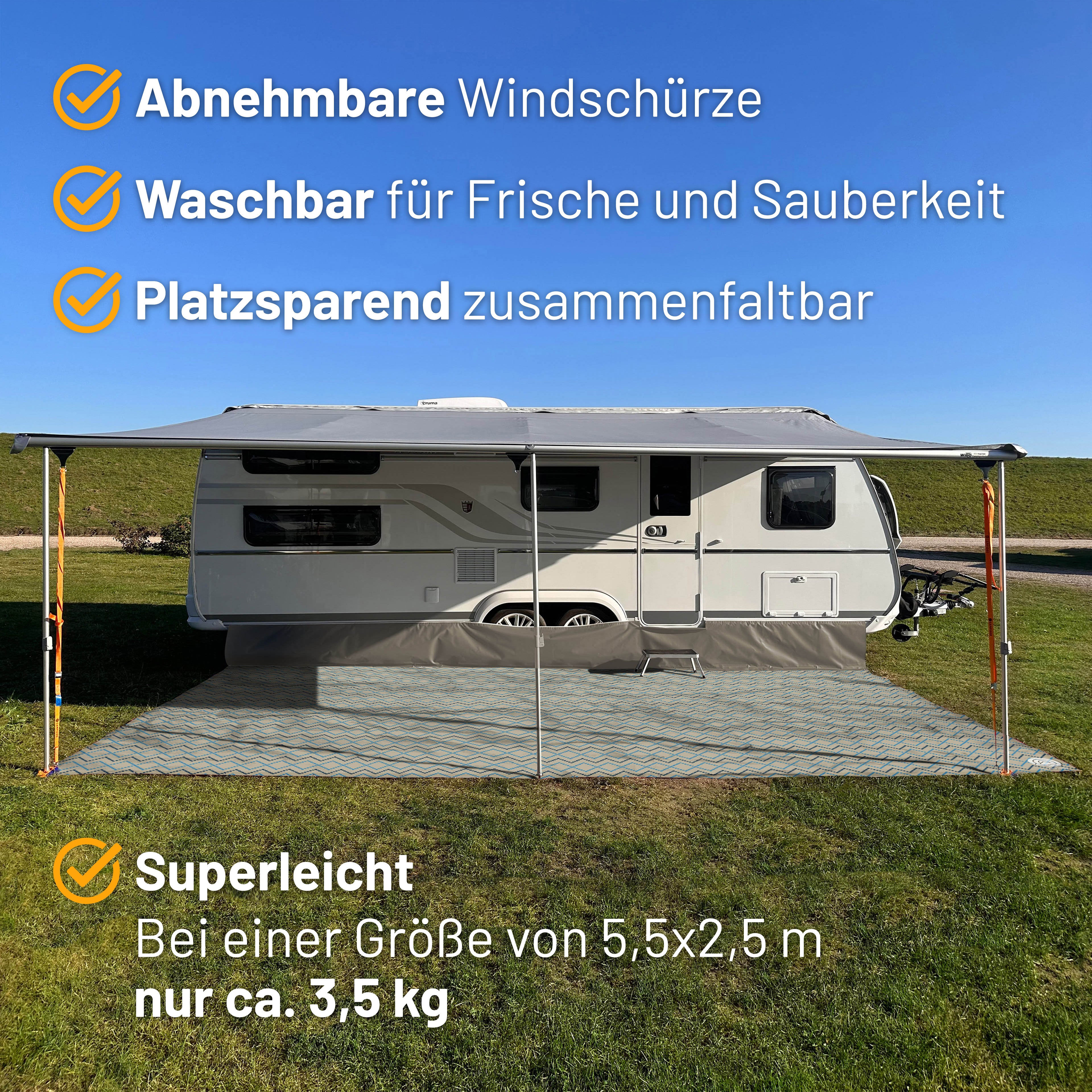 PREMIUM Vorzeltteppich für WIGO Rolli Plus - "ZickZack"