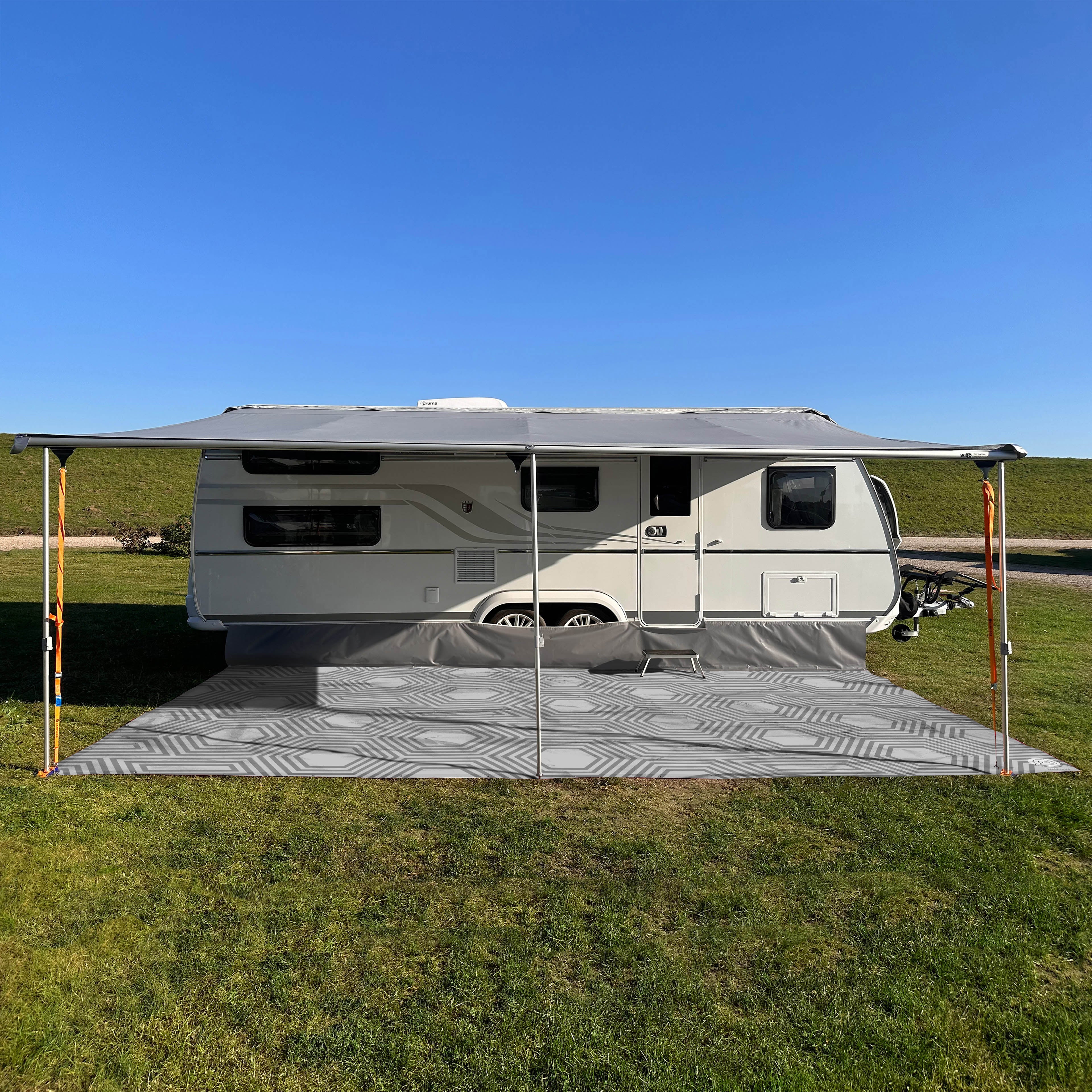 PREMIUM awning carpet for WIGO Rolli Plus - "patterned white"