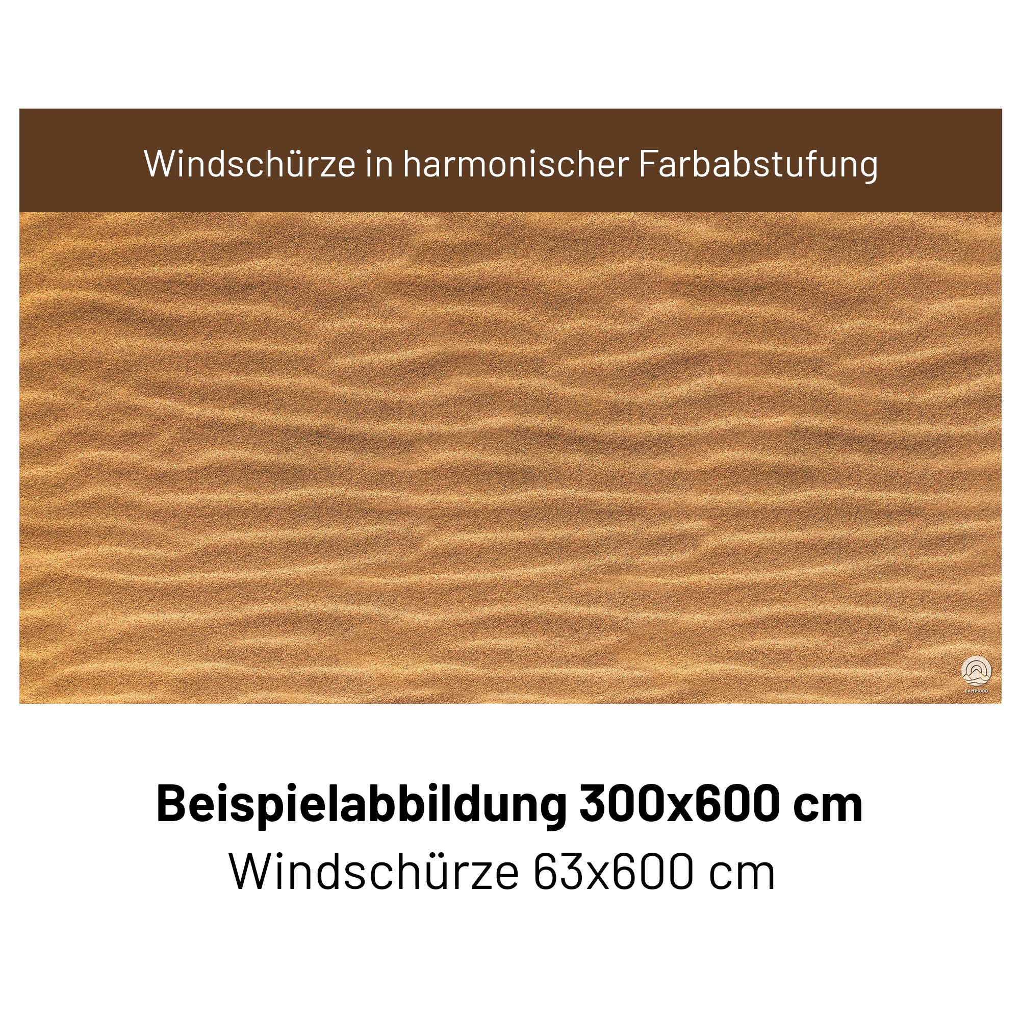 PREMIUM Vorzeltteppich mit abnehmbarer Windschürze - "Sand 1"