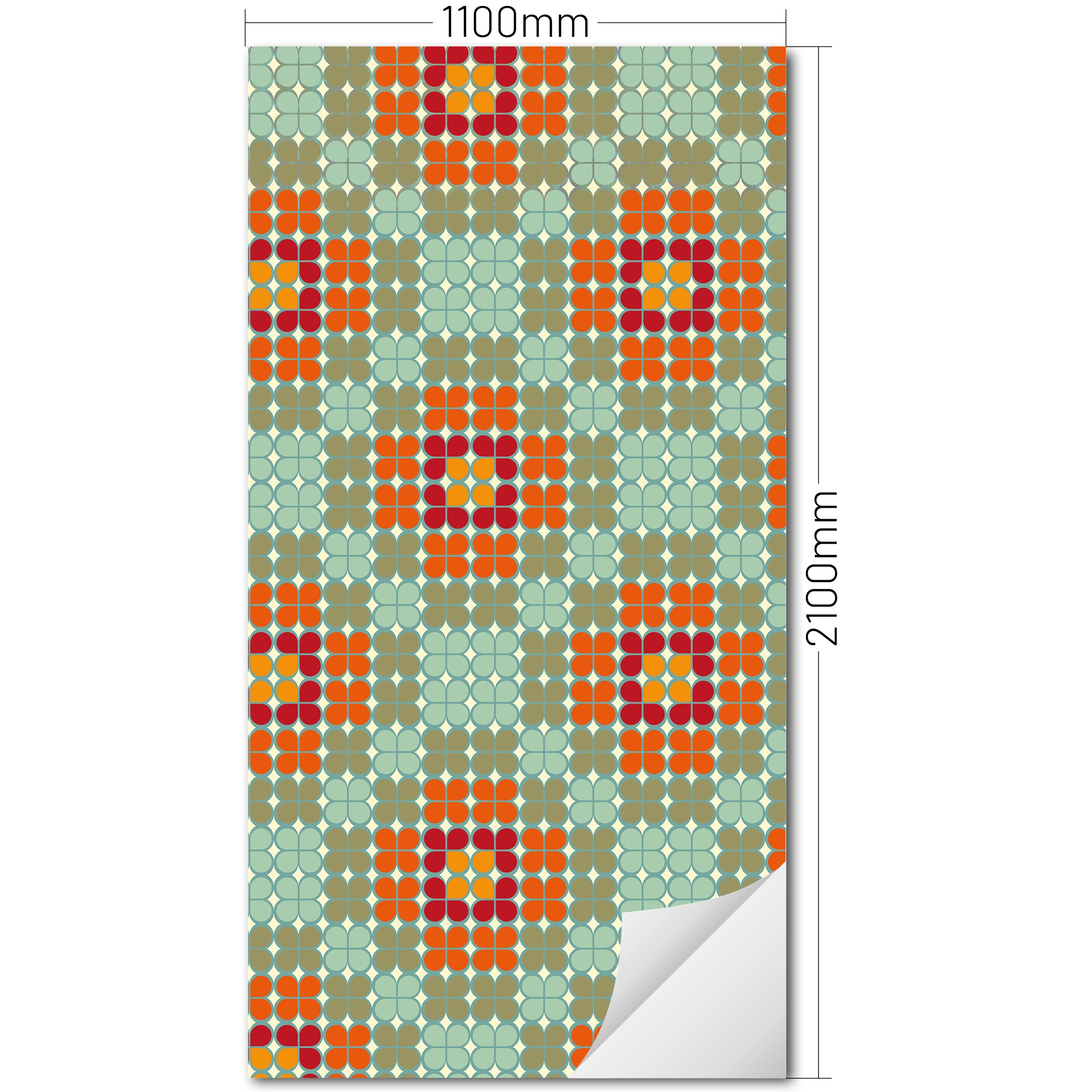 XXL Wand Dekorfolie "Retro Flower"