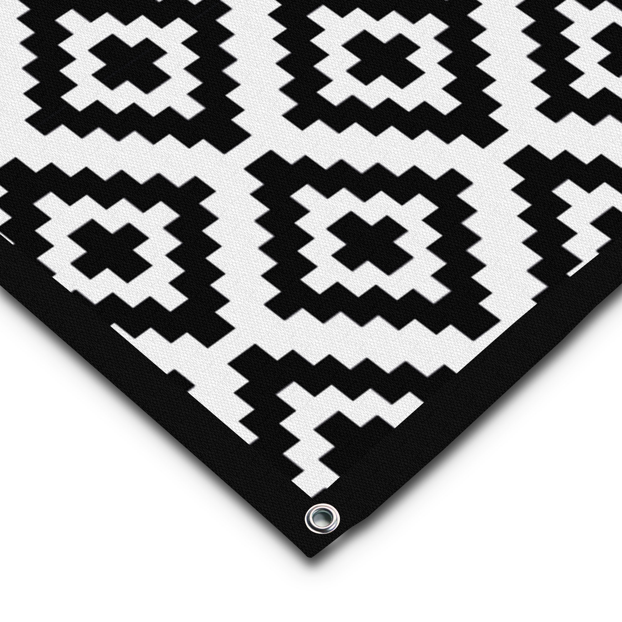 Einteiliger PVC Vorzeltteppich - "Paris Schwarz Weiss"