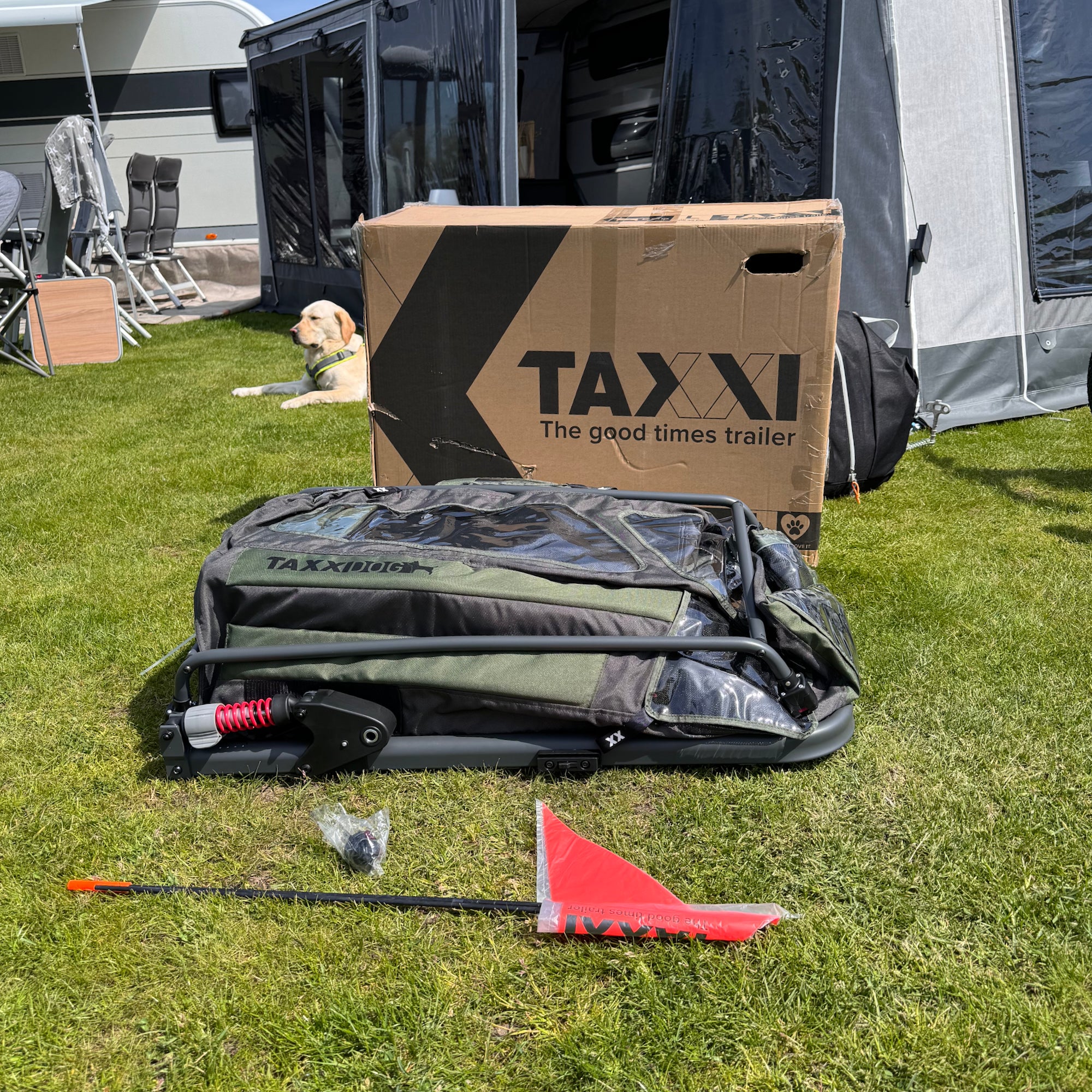 Fahrrad Hundeanhänger TaxxiDog ausgepackt