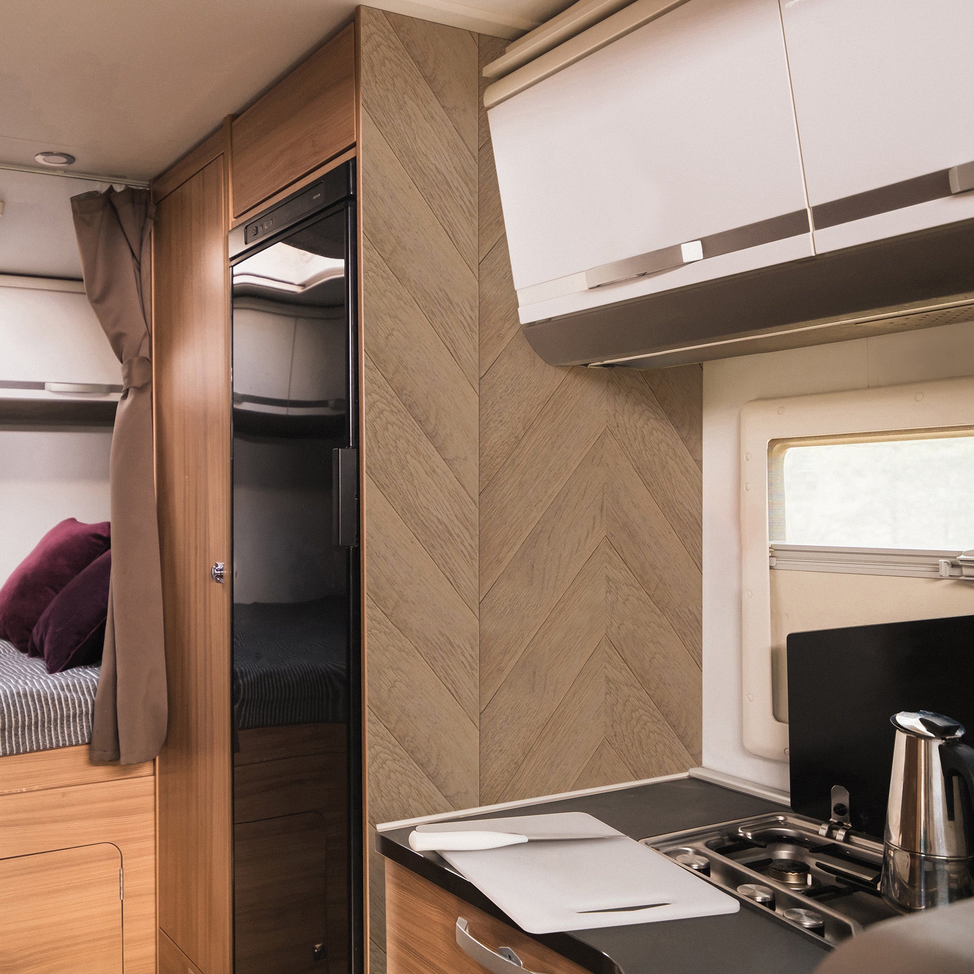 3D Holz-Dekor Möbelfolie Chevron Oak
