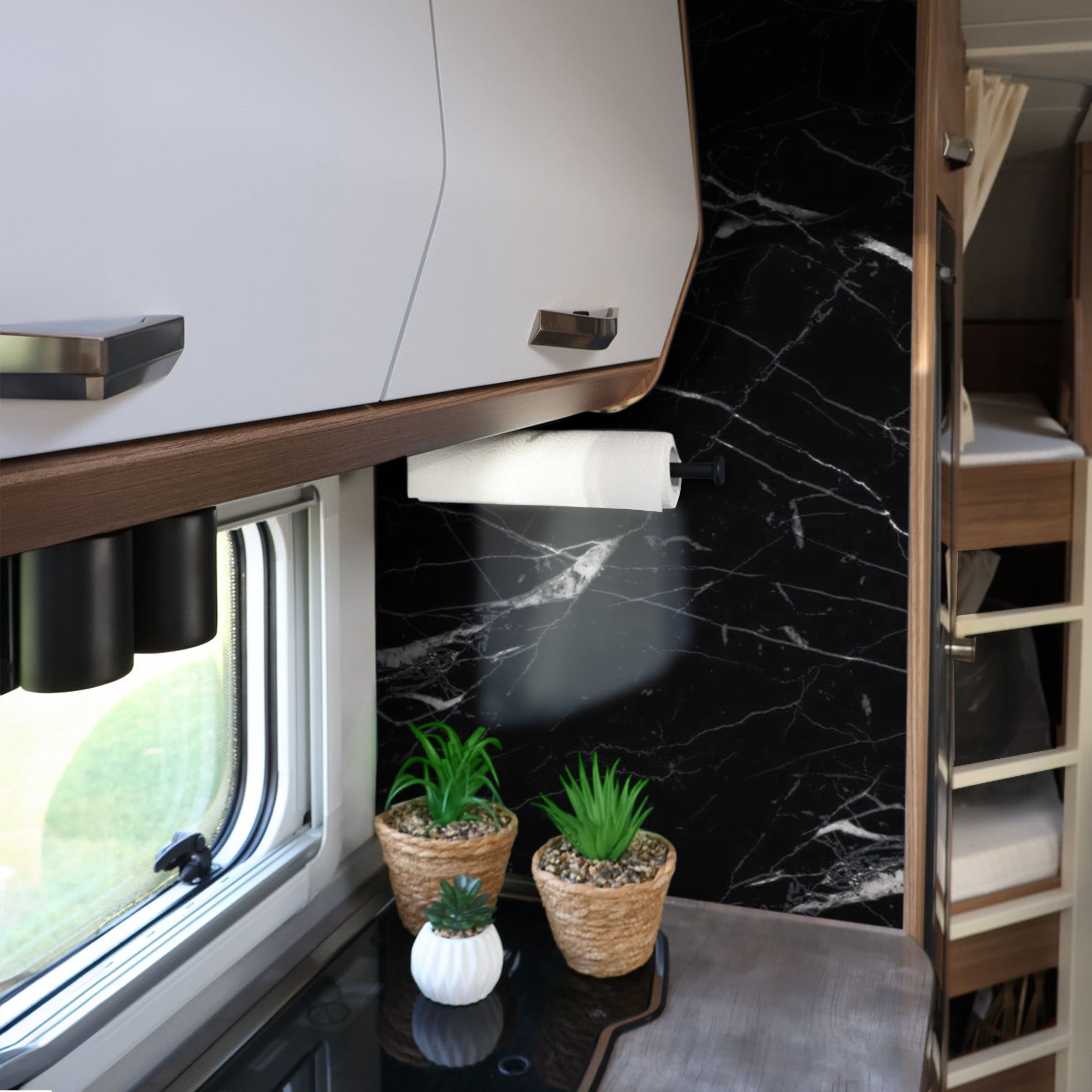 3D Naturstein-Dekor Möbelfolie Marmor Nero Marquina