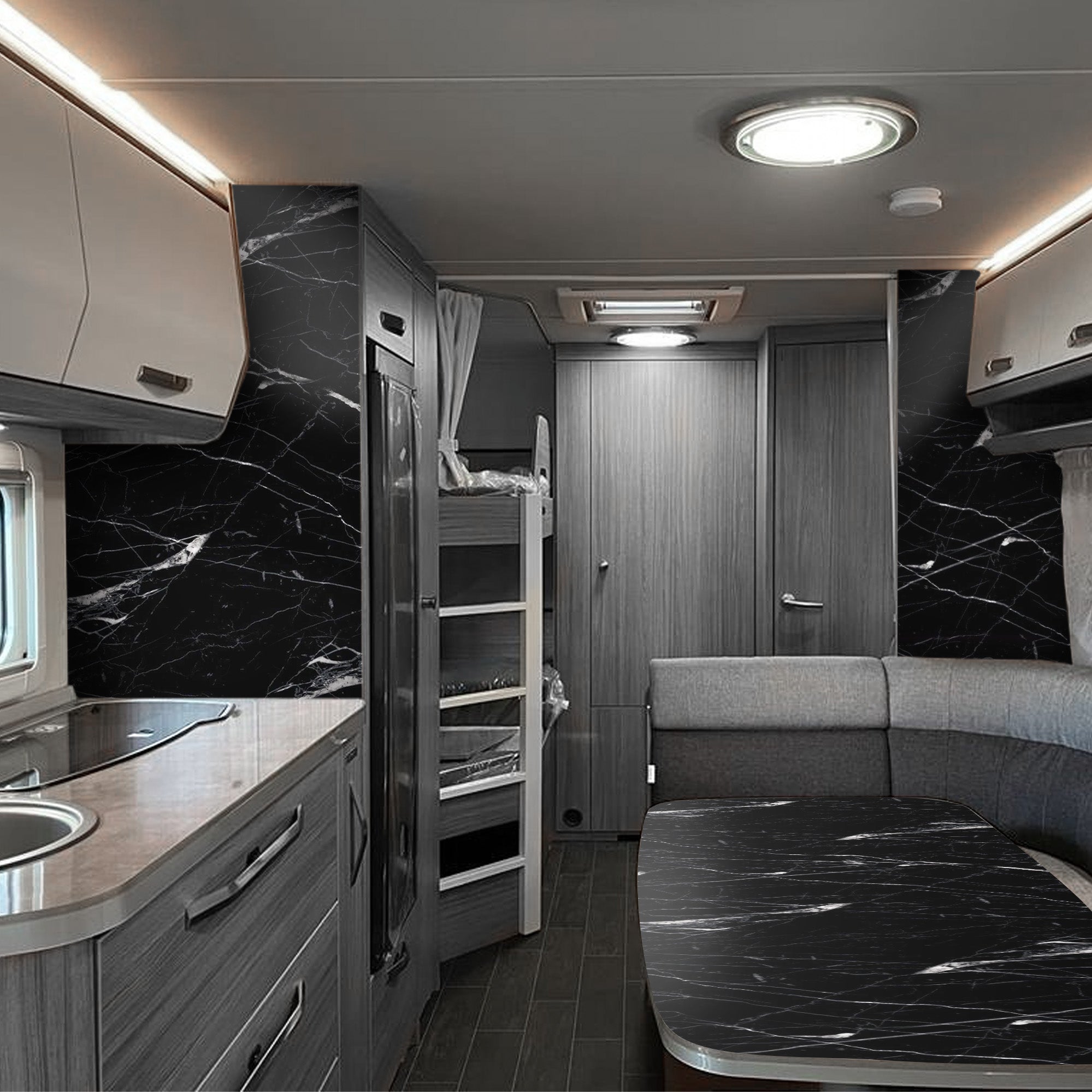 3D Naturstein-Dekor Möbelfolie Marmor Nero Marquina