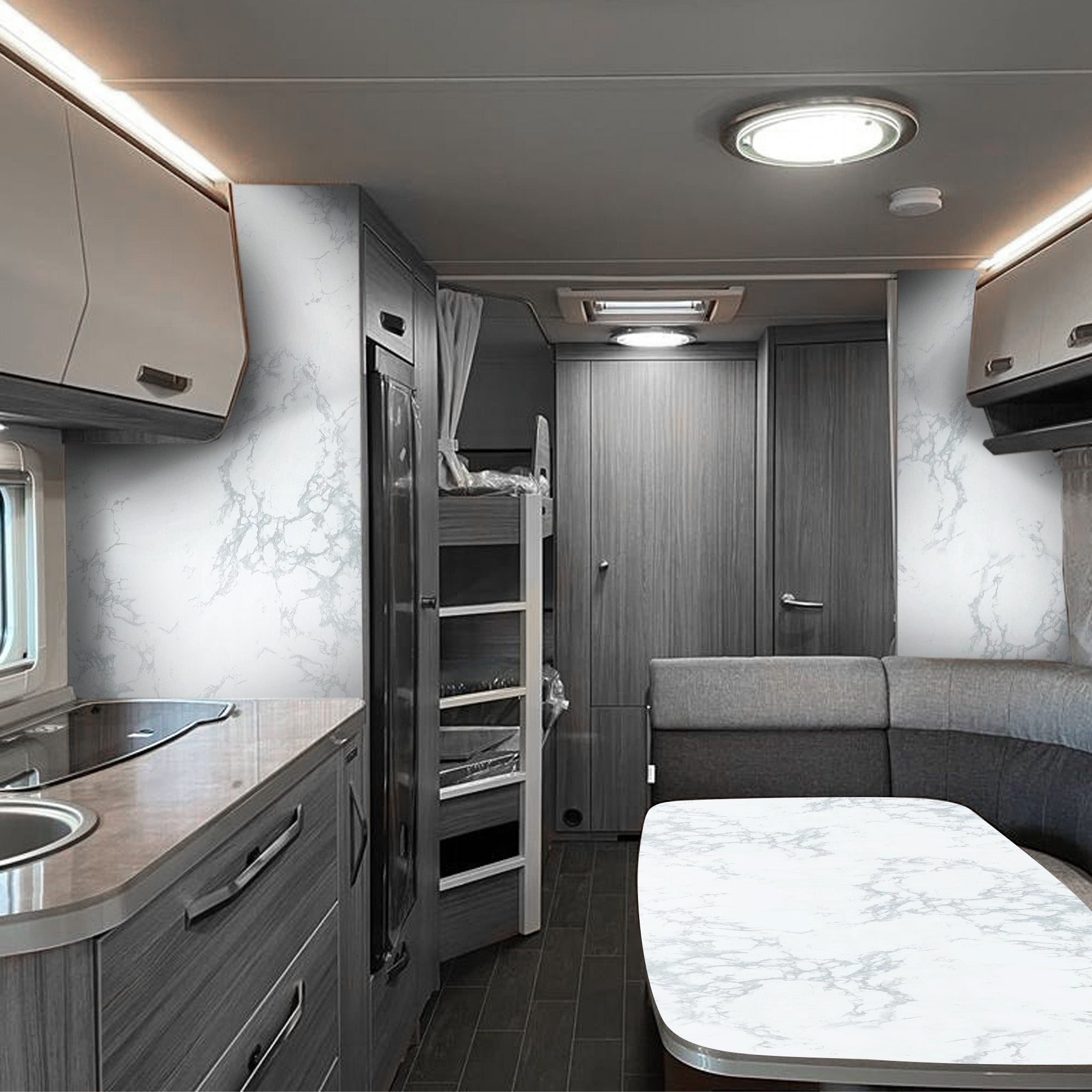3D Naturstein-Dekor Möbelfolie Marmor Polished White