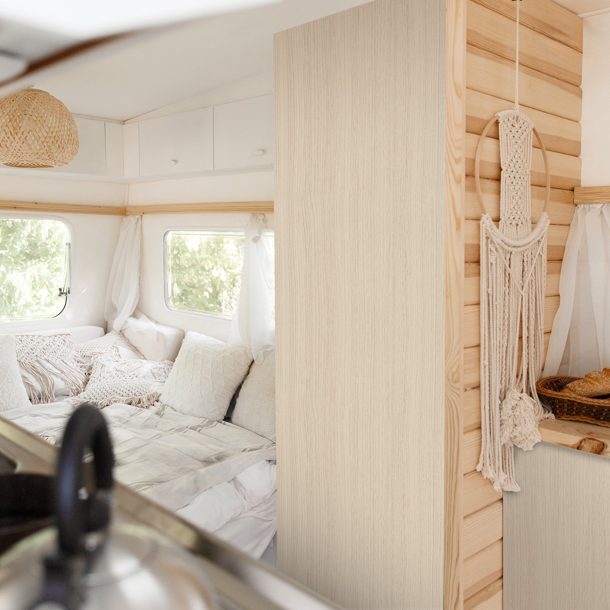 3D Holz-Dekor Möbelfolie Pale White Oak