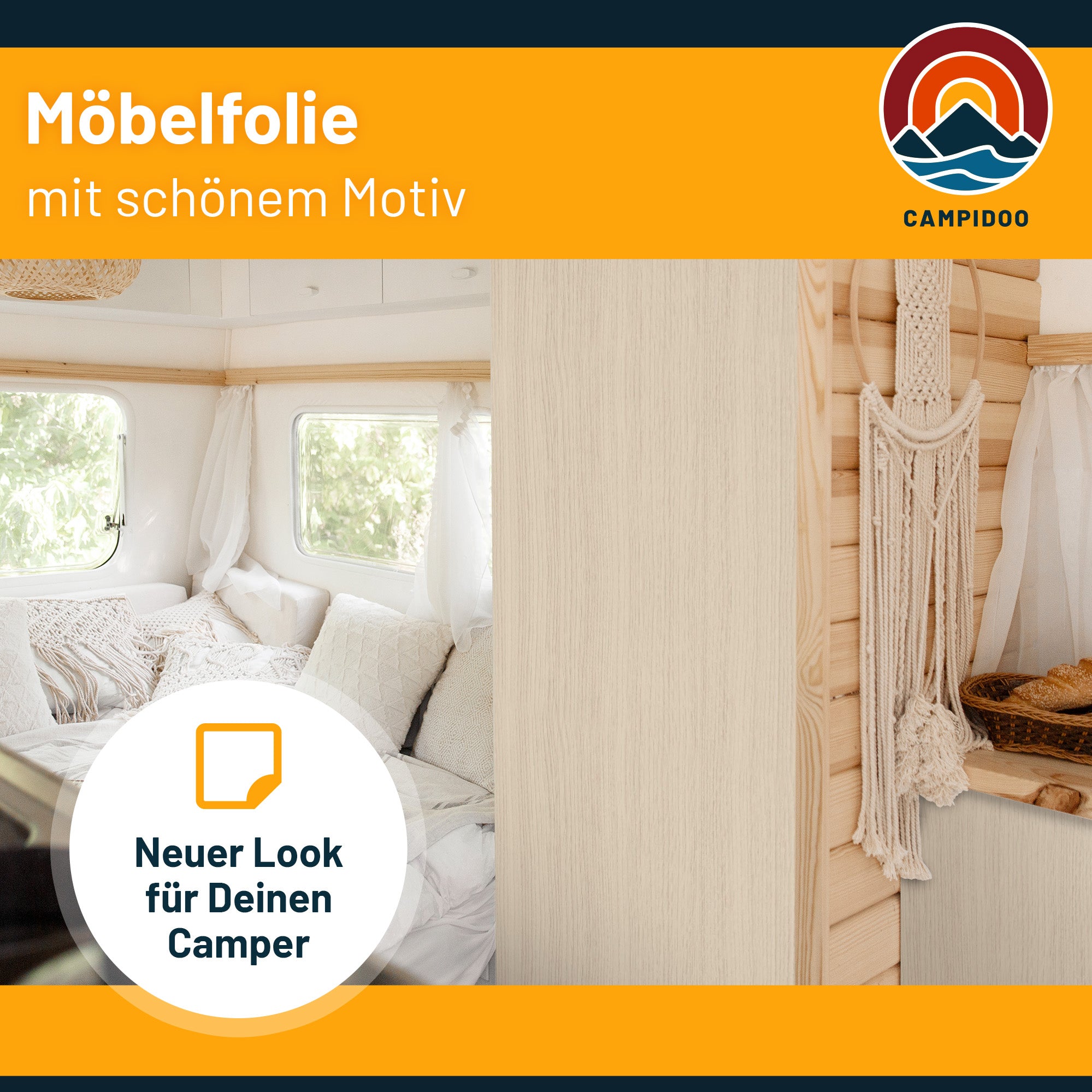 3D Holz-Dekor Möbelfolie Pale White Oak