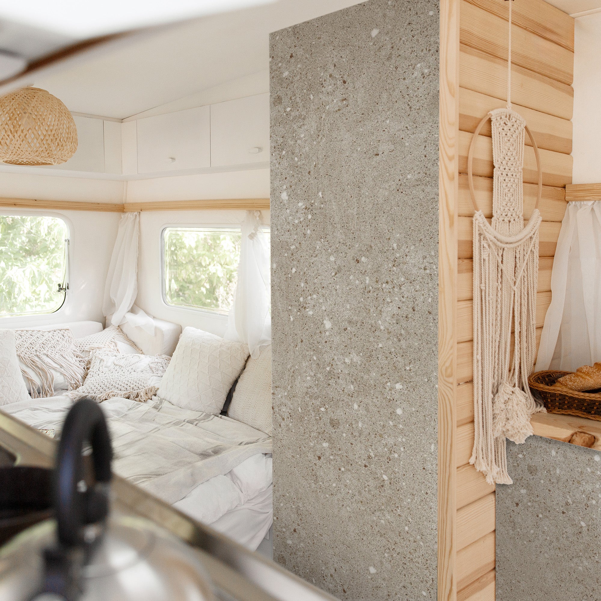 3D Naturstein-Dekor Möbelfolie Terrazzo Beige