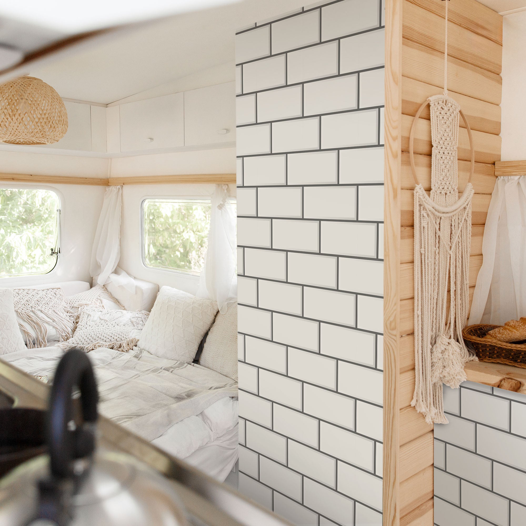 Furniture foil white tiles