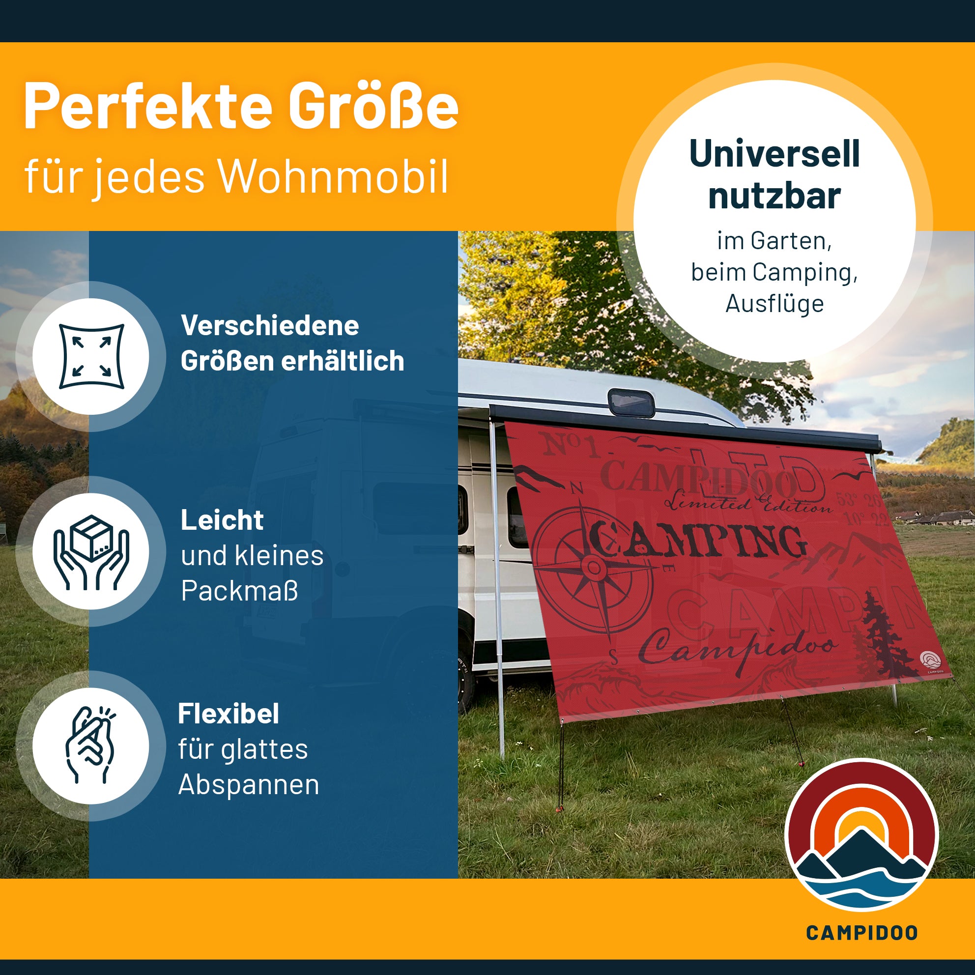 Sonnensegel CAMPIDOO SELECTED Rot