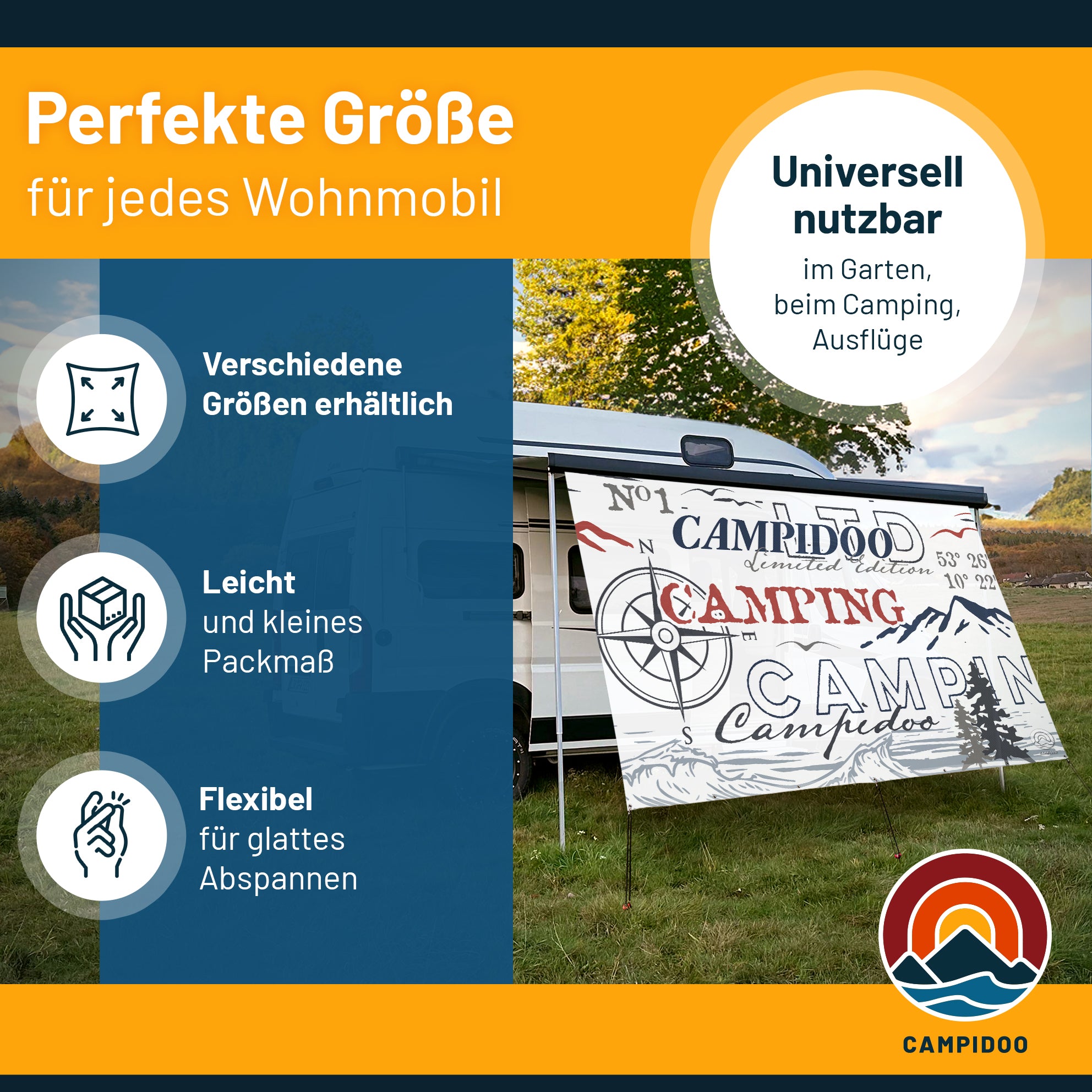 Sonnensegel CAMPIDOO SELECTED Weiß
