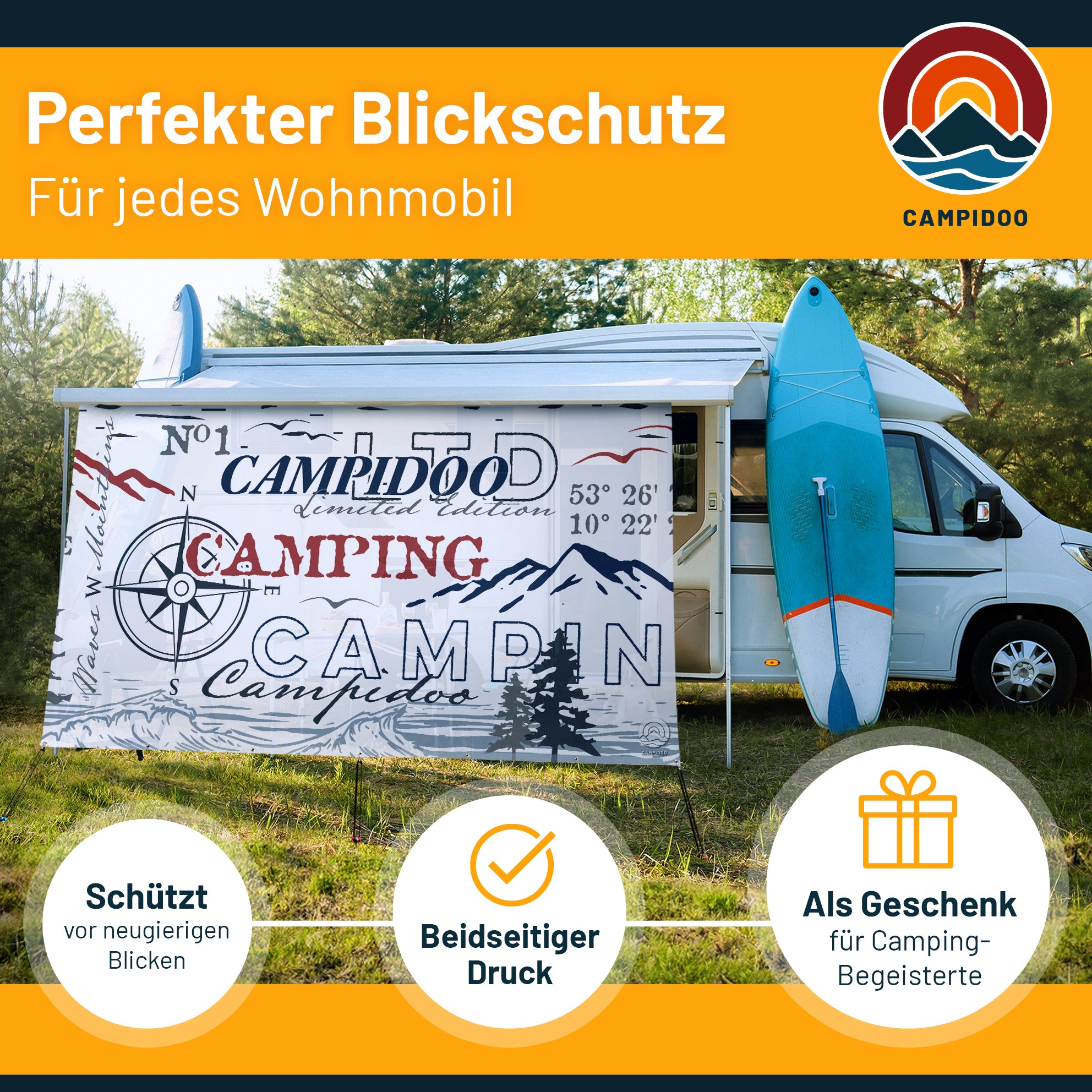 Sonnensegel CAMPIDOO SELECTED Weiß