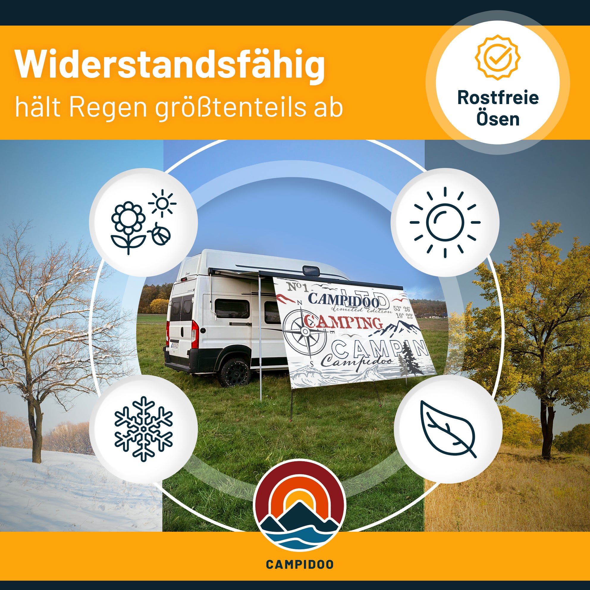 Sonnensegel CAMPIDOO SELECTED Weiß
