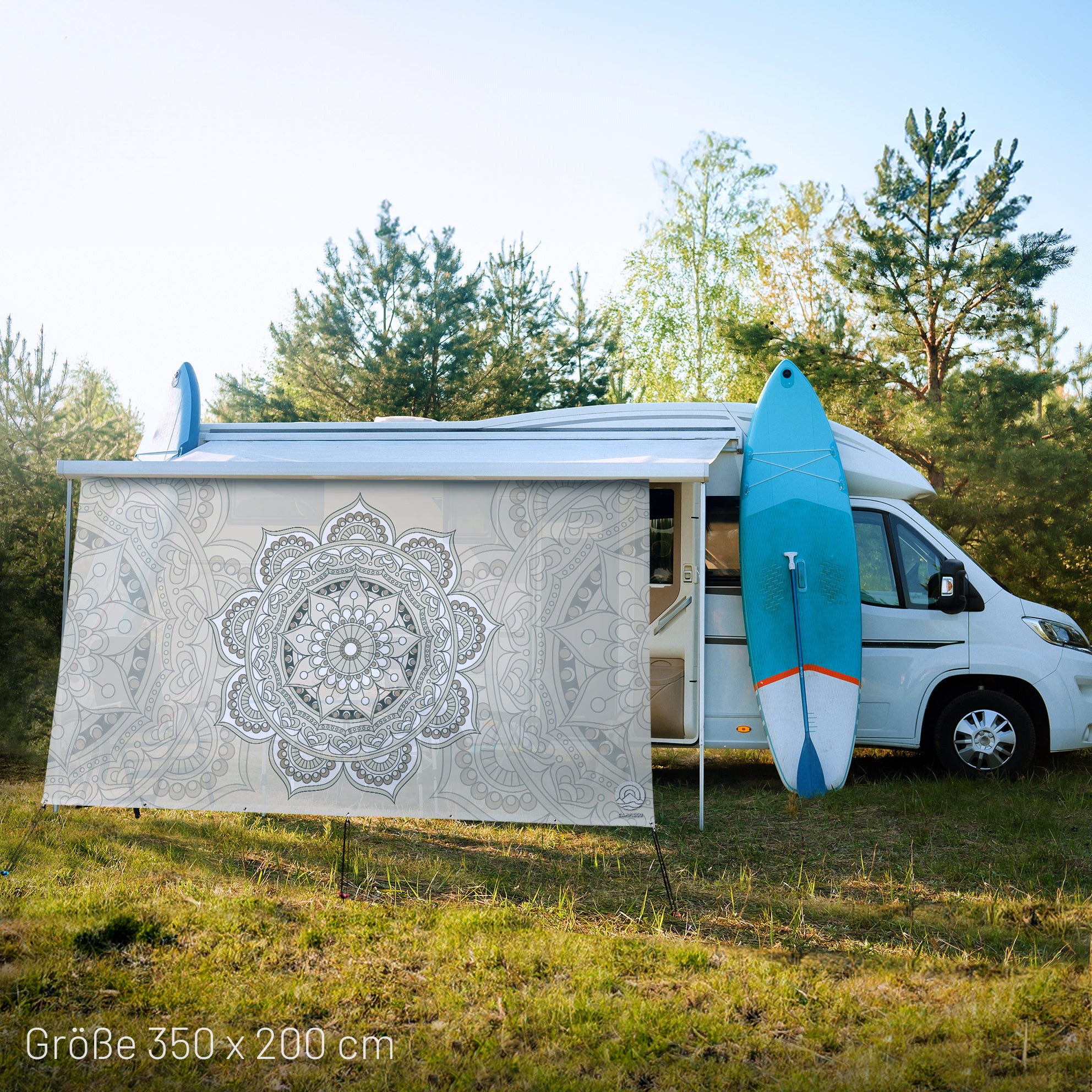 Textile sun sail MANDALA 1 200cm high