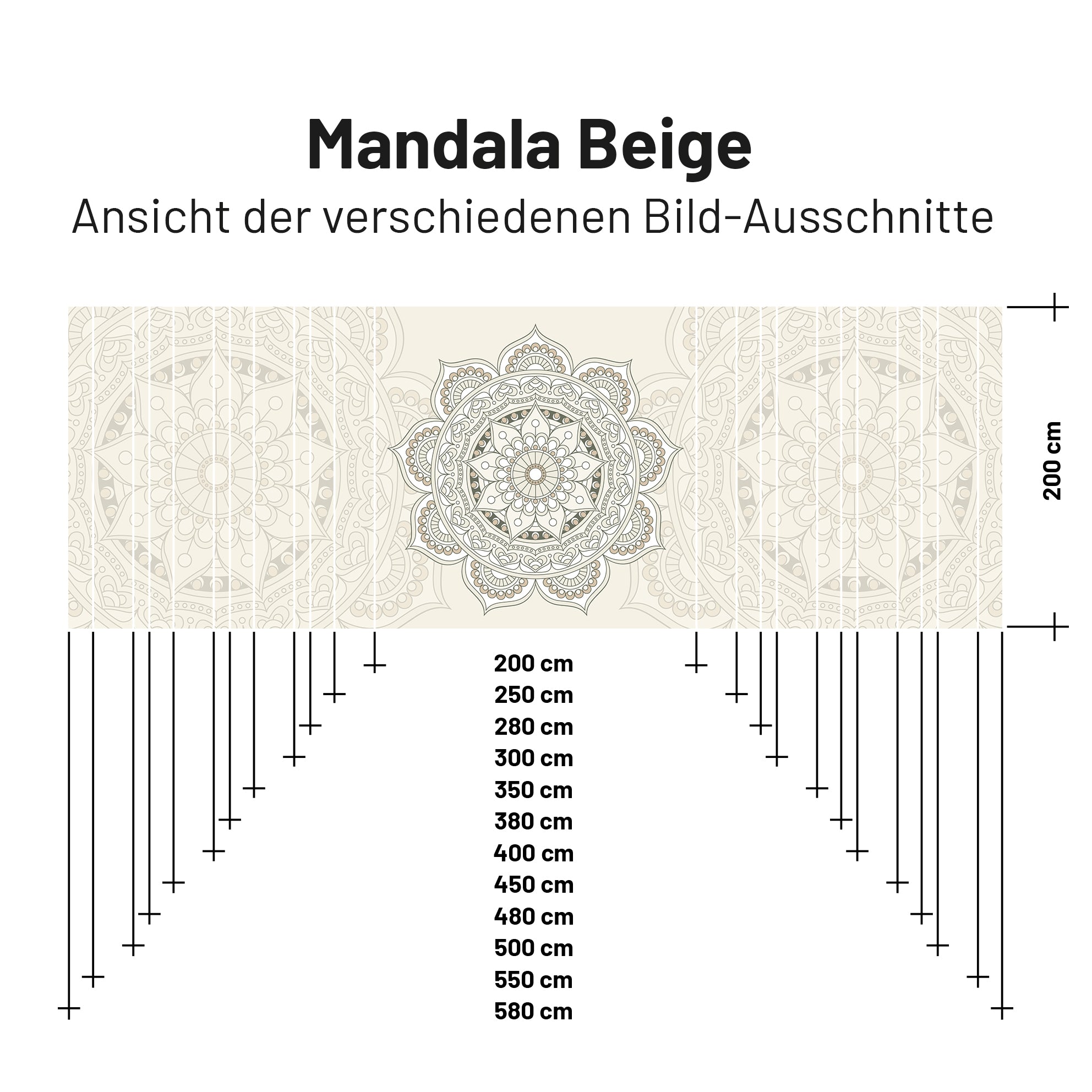 Textile sun sail MANDALA 1 200cm high