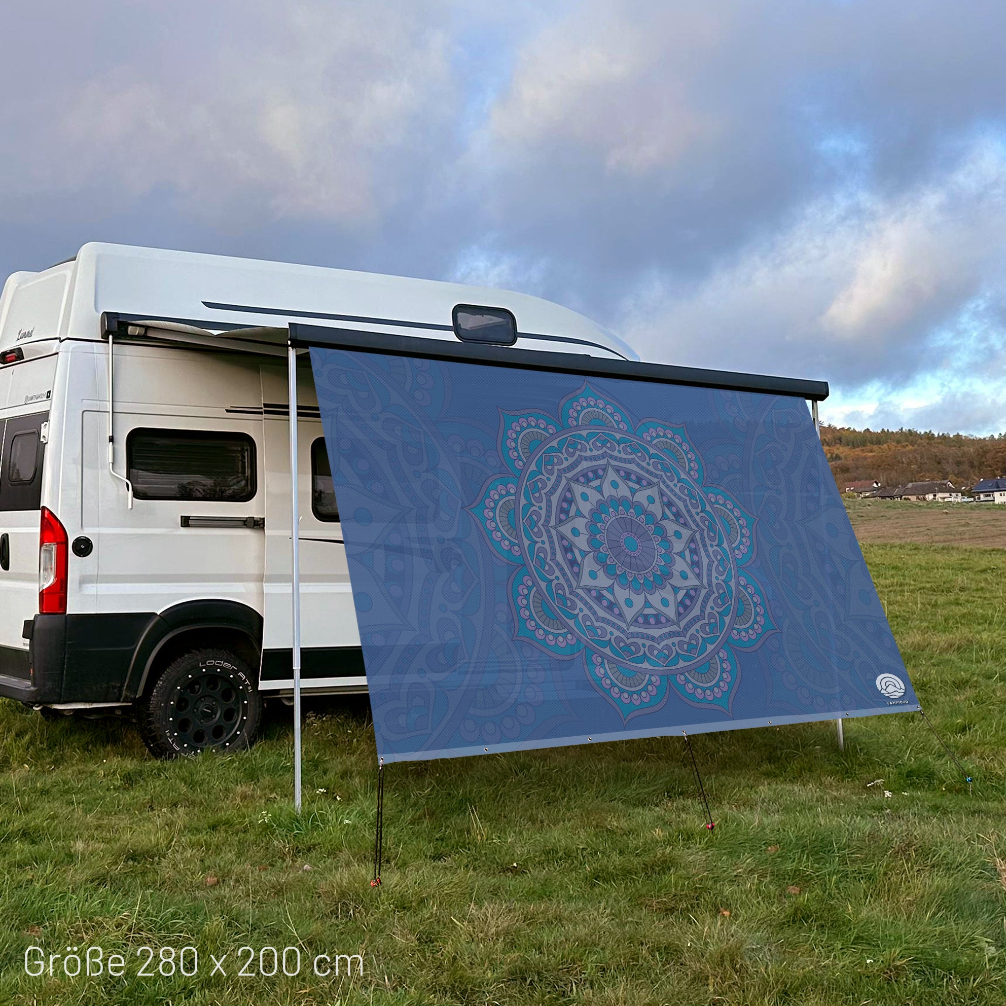 Textile sun sail MANDALA 2 200cm high