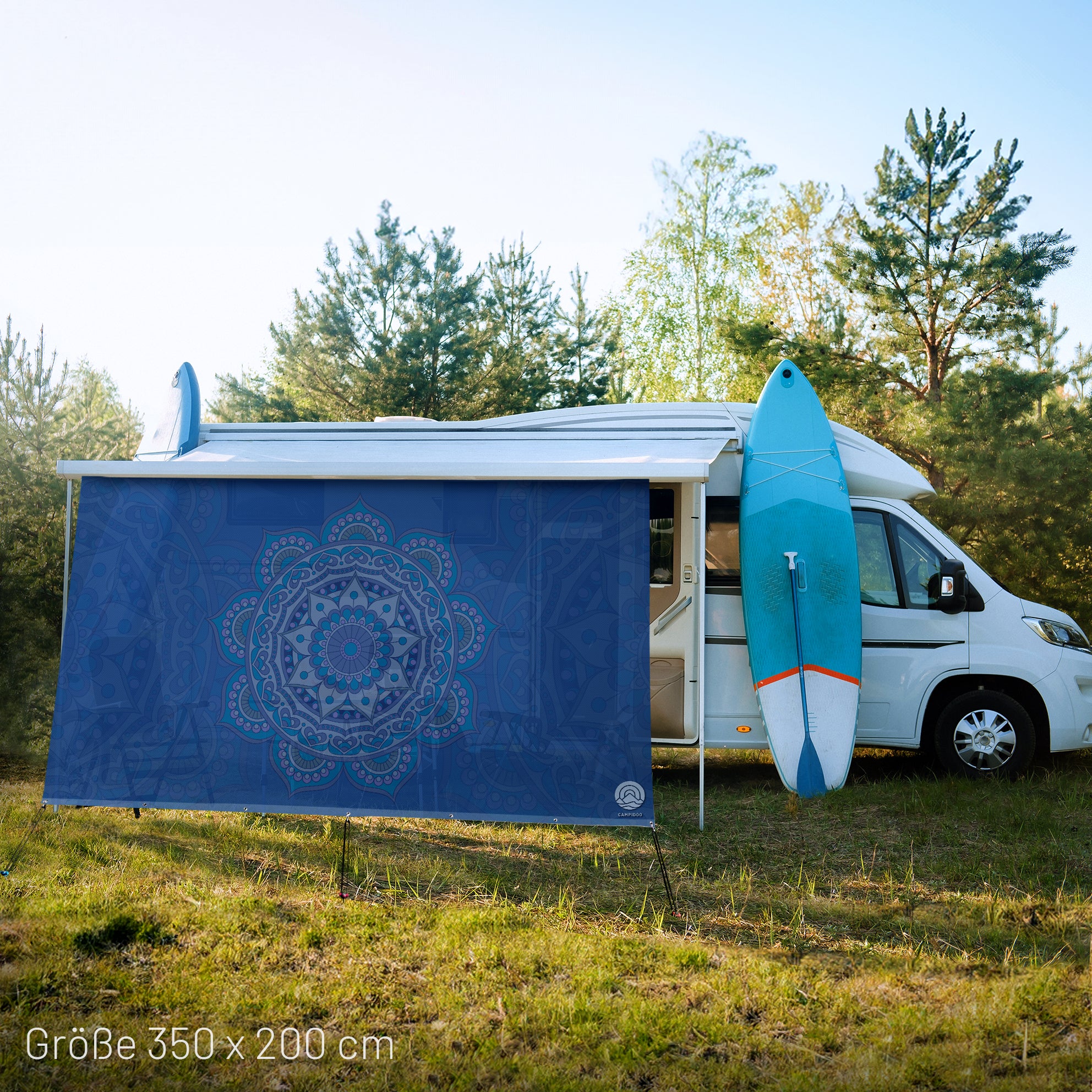 Textile sun sail MANDALA 2 200cm high