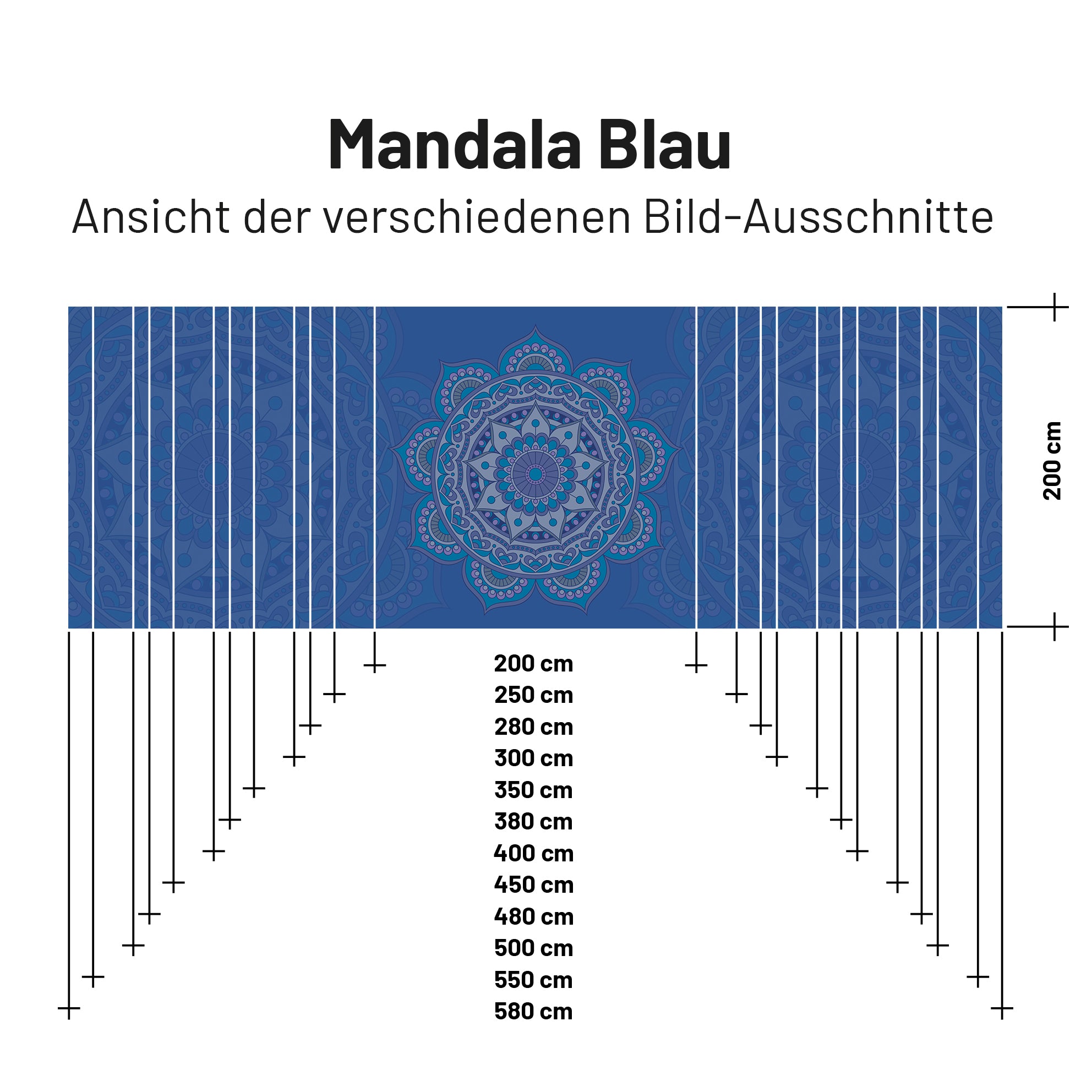 Textile sun sail MANDALA 2 200cm high